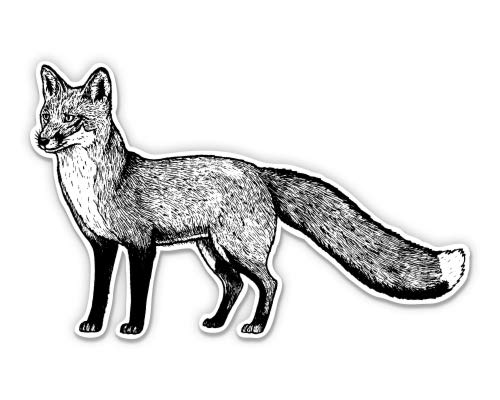 Fox Drawing - 3 Inch Vinyl Sticker Decal - Waterproof Adhesive for Cars, Laptops, Water Bottles, Phones - Perfect for Personalizing Devices, Decorating Rooms & Expressing Style