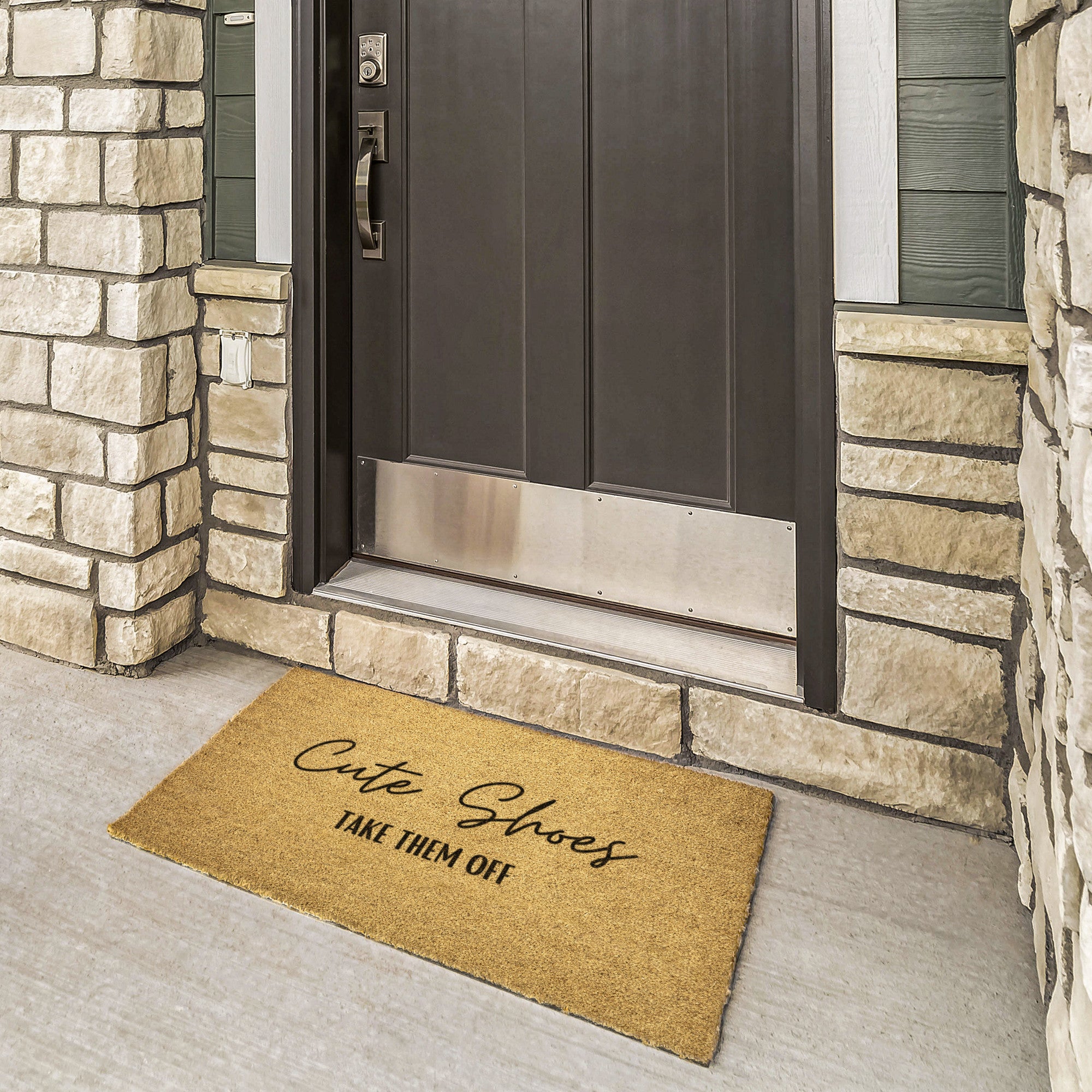 Funny Heavy Duty Welcome Doormat - 'Take Off Shoes' Non-Slip Entryway Rug for Front Door - Perfect for Home, Office & Porch Decor