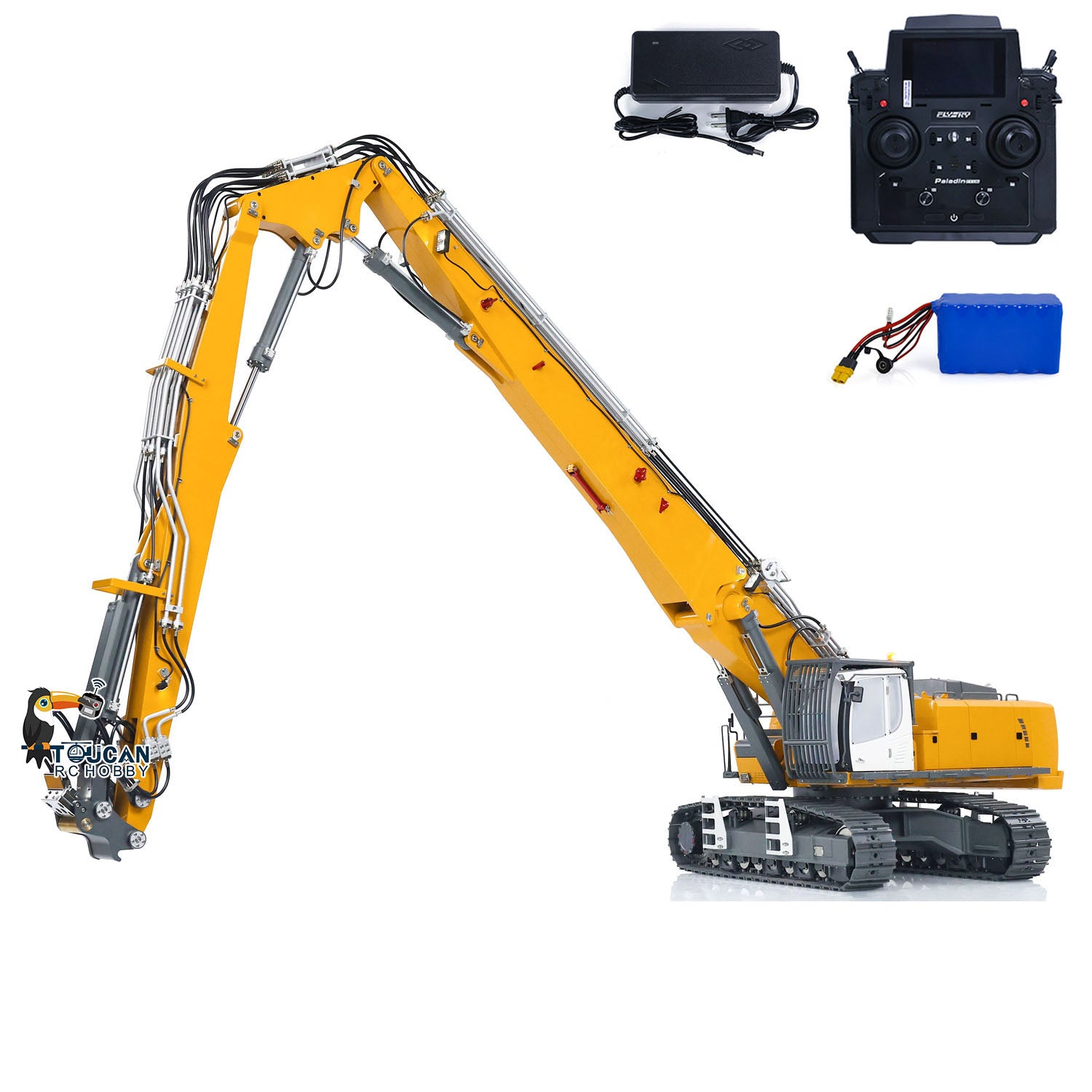 1/14 Scale K970 RC Hydraulic Excavator - 300 Channel Radio Controlled Demolition Machine, PL18EVLite RTR/PNP for Construction Simulation & Outdoor Play