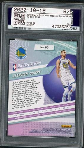 Stephen Curry 2018 Panini Revolution Basketball Card #96 PSA 10 Gem Mint - NBA Trading Card for Collectors & Fans - Perfect for Display, Investment & Sports Memorabilia Collections