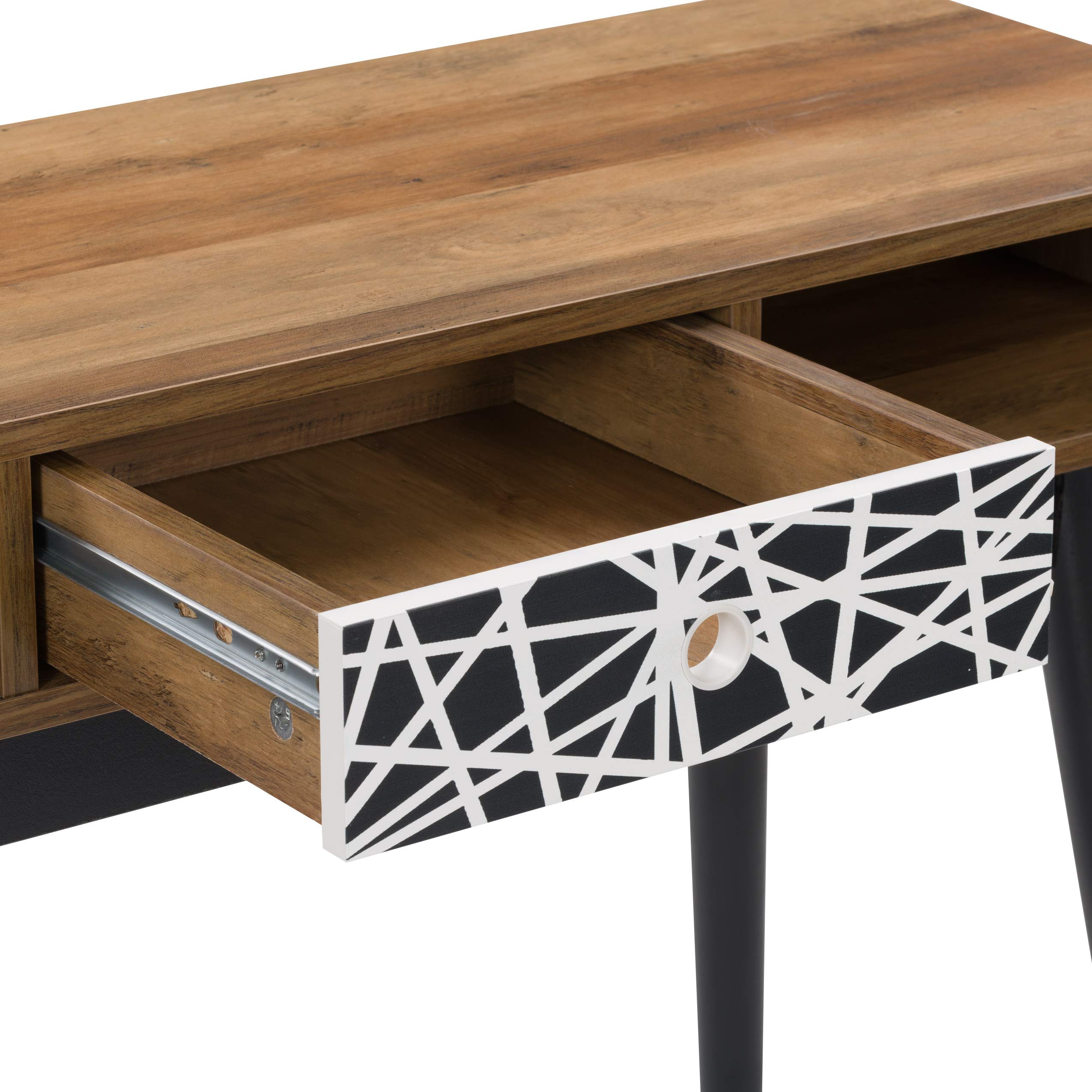 CorLiving Acerra Entryway Table with Drawer - Rustic Brown Wood Console Table, Small Desk for Hallway, Living Room & Office - Perfect for Storage & Home Decor