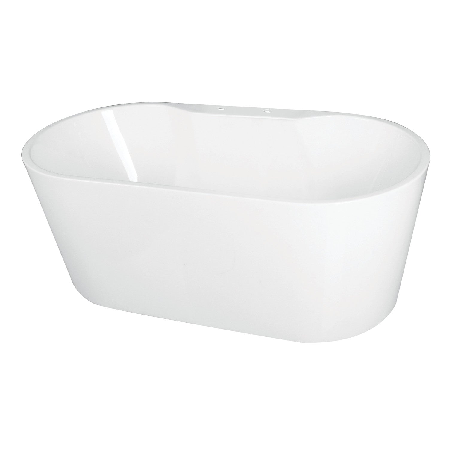 Aqua Eden VT7DE673223 66.5-Inch Freestanding Acrylic Oval Bathtub with Drain - Glossy White - Perfect for Modern Bathrooms & Spa-Like Retreats