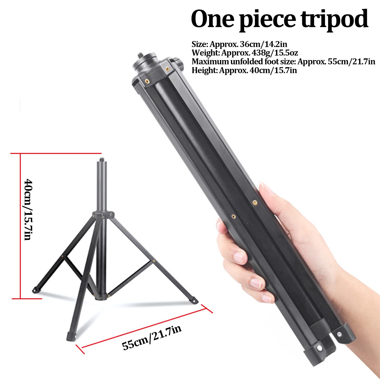 Lightweight Aluminum Alloy Phone Tripod Stand - Extendable Camera Tripod for iPhone, Android & DSLR - Perfect for Vlogging, Live Streaming & Photography