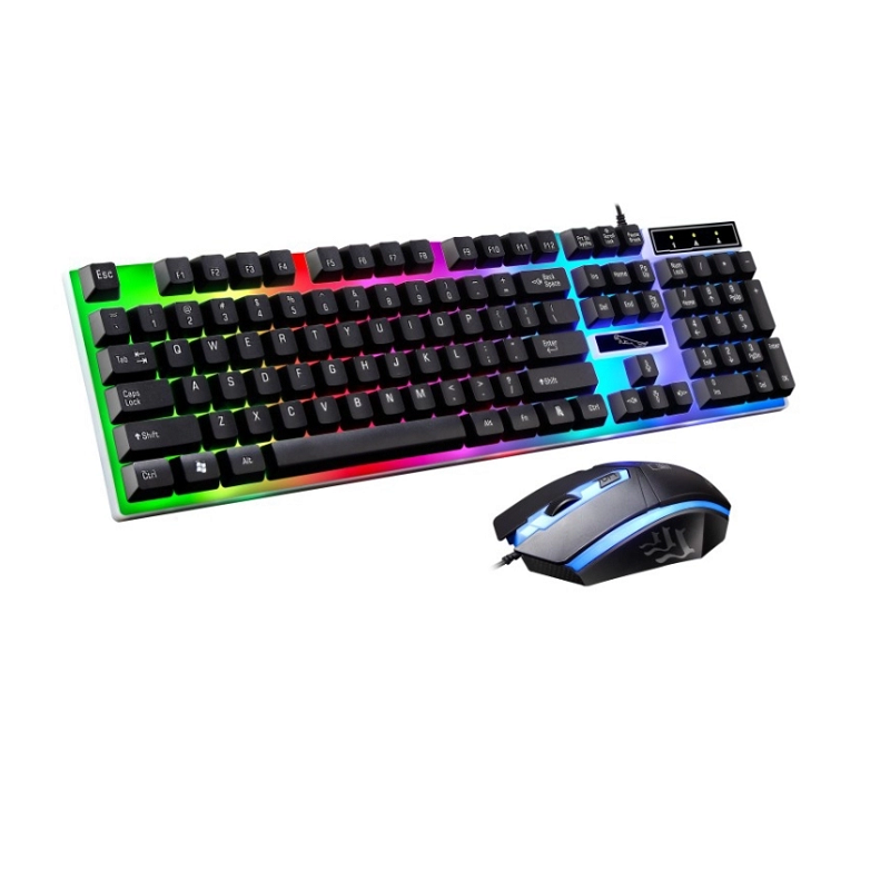 Professional USB 2.0 Backlit LED Gaming Keyboard and Mouse Combo - 104 Keys Wired Keyboard Set for PC, Laptop, Desktop Computer | Perfect for Home Office, Gaming & Typing
