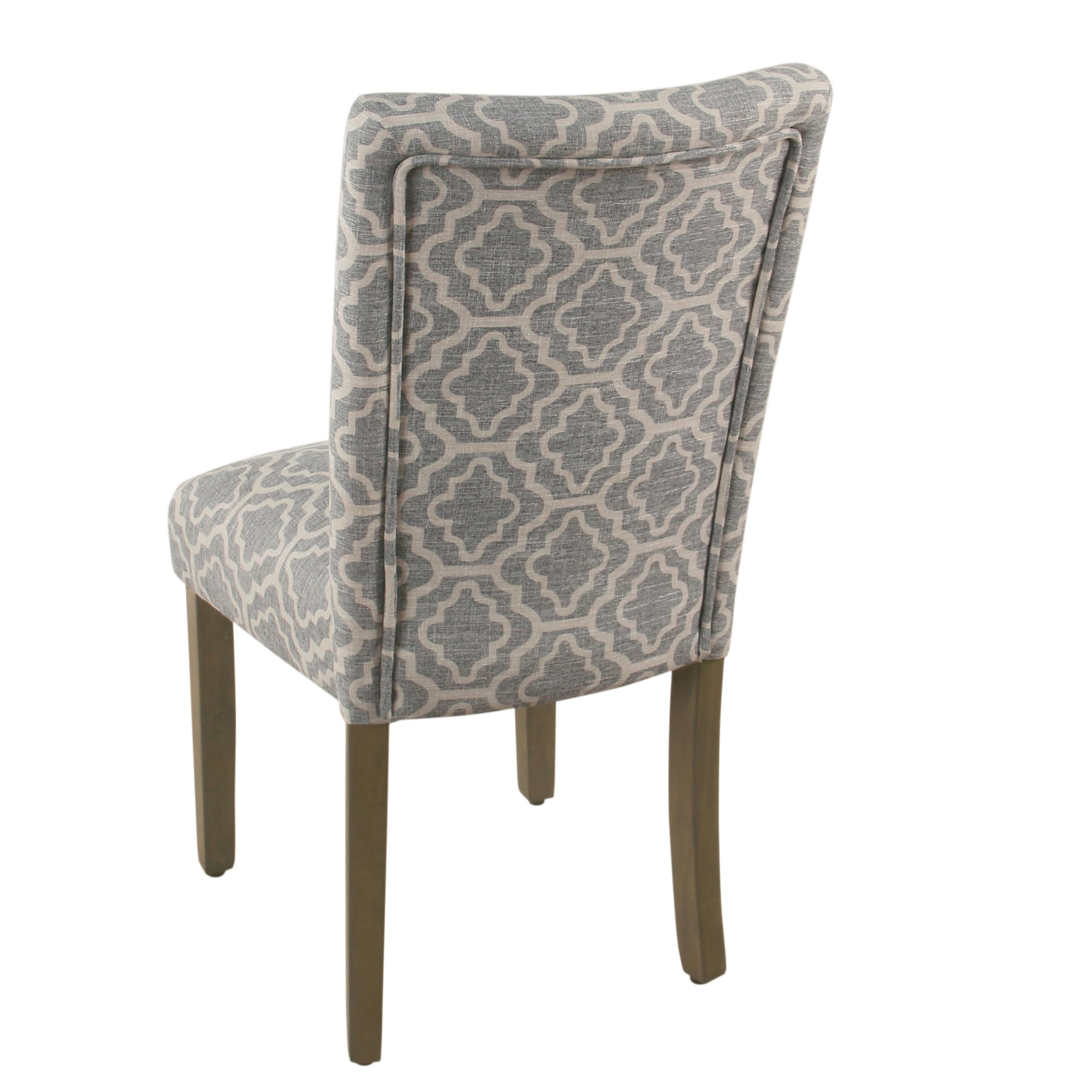 HomePop Parsons Classic Upholstered Dining Chairs Set of 2, Gray - Modern Accent Chairs for Kitchen, Dining Room & Home Office Decor