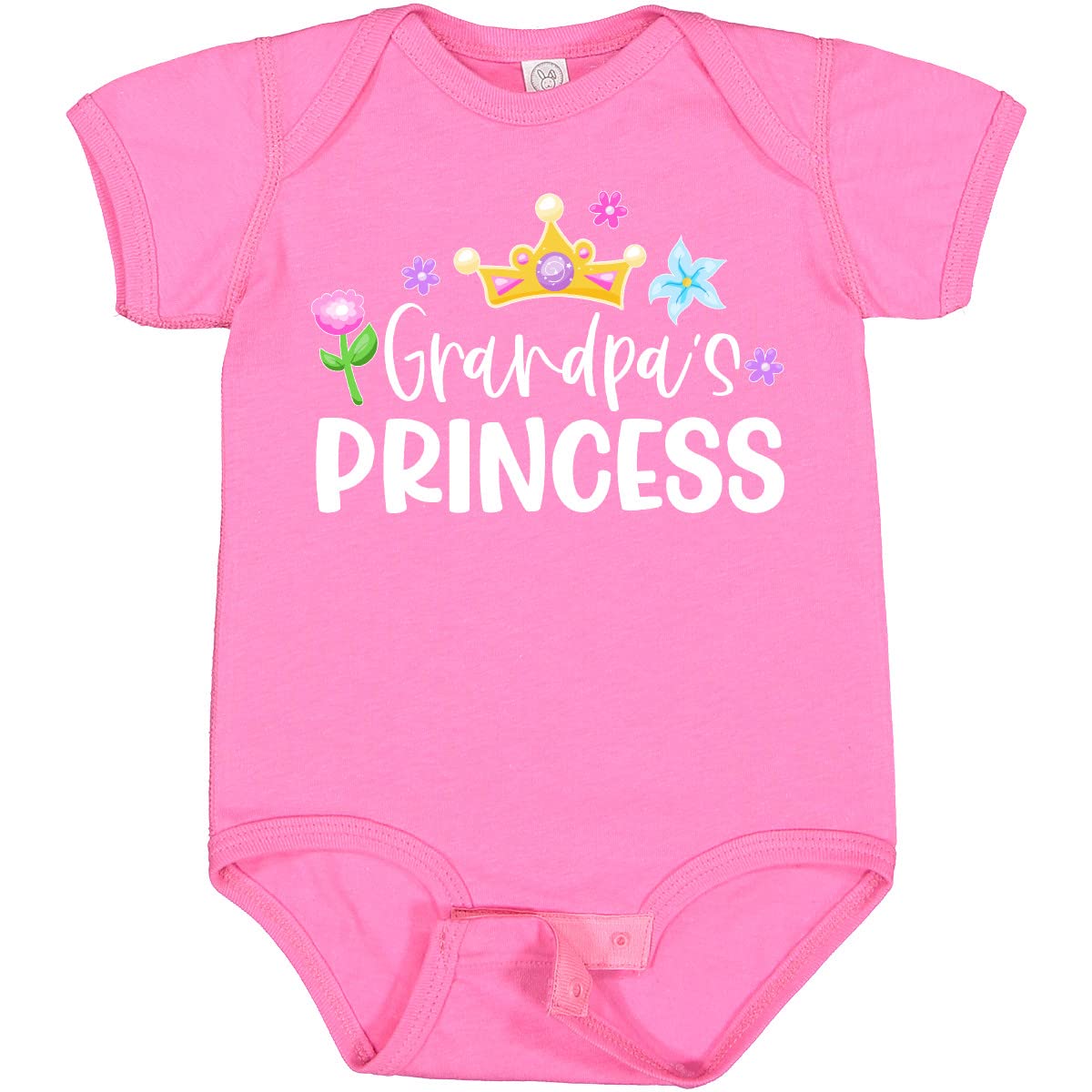 Grandpa's Princess Baby Bodysuit - Floral Crown Design for Special Occasions