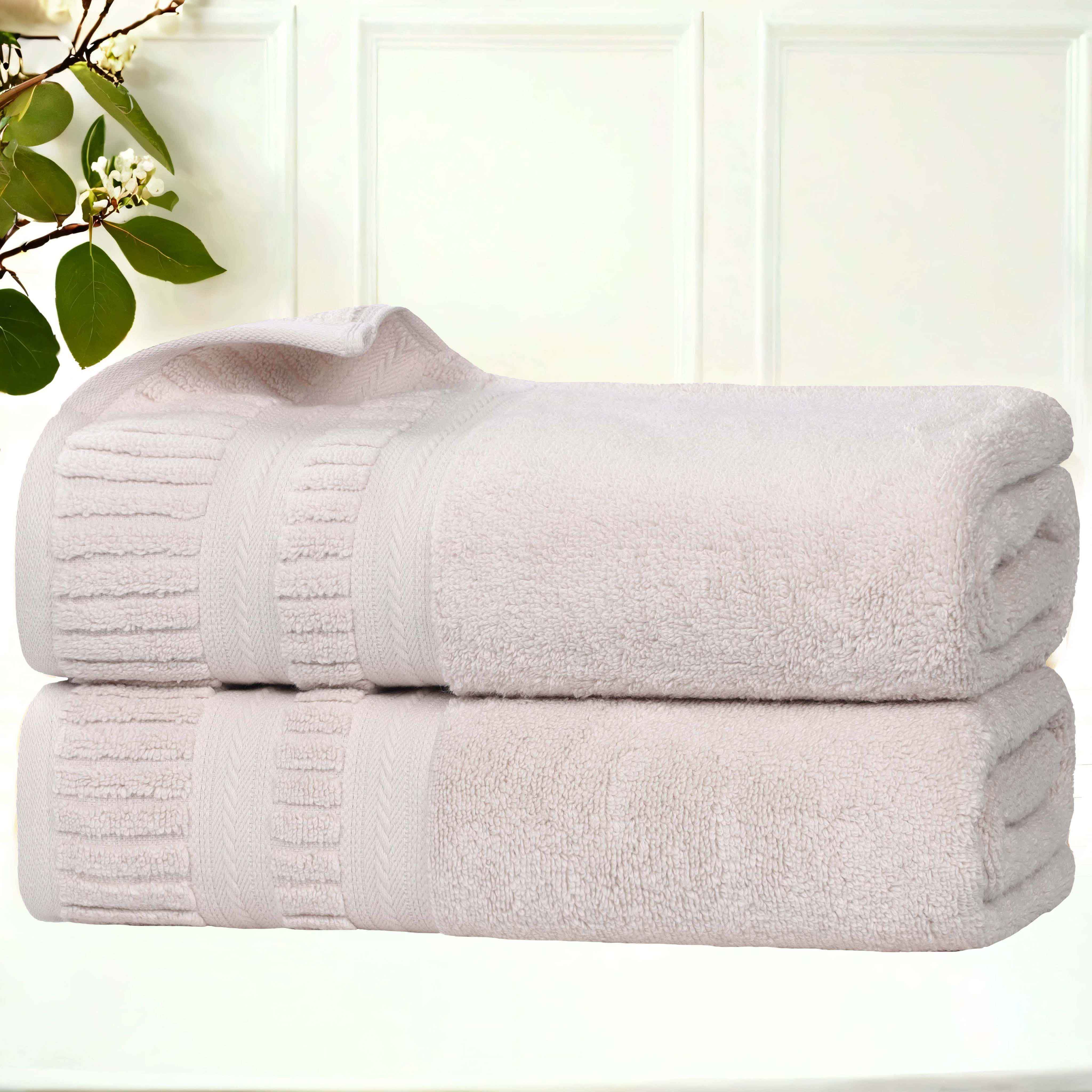 Premium Venice Zero Twist Cotton Bath Towels - Medium Weight, Highly Absorbent, Set of 2 - Soft & Luxurious for Spa, Bathroom & Beach Use