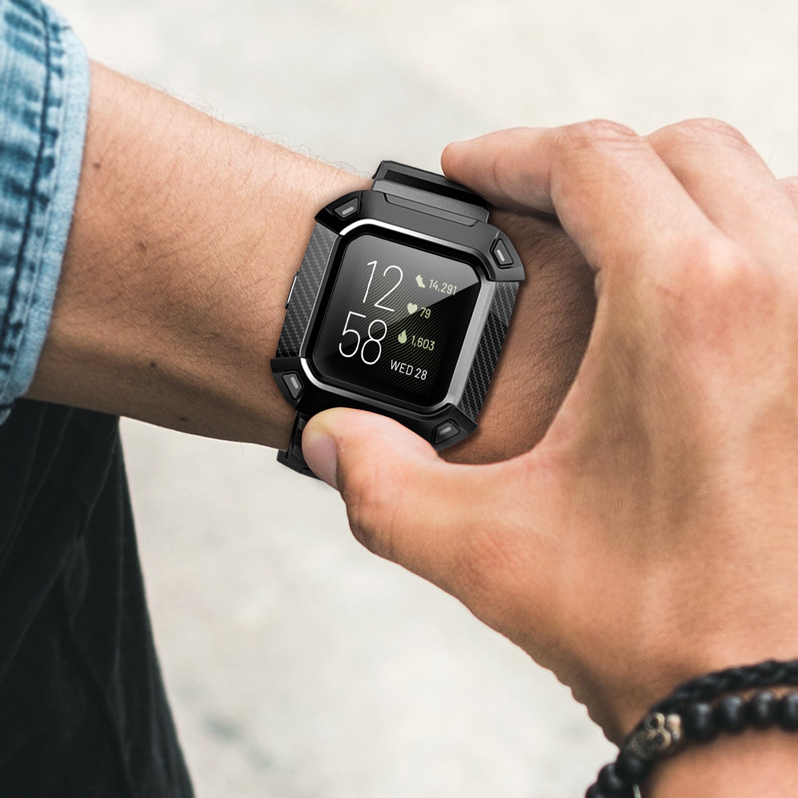 Fitbit Versa 3 Unicorn Beetle Pro Rugged Protective Case - Shockproof & Scratch-Resistant Cover for Fitness Tracking - Perfect for Outdoor Workouts & Active Lifestyles