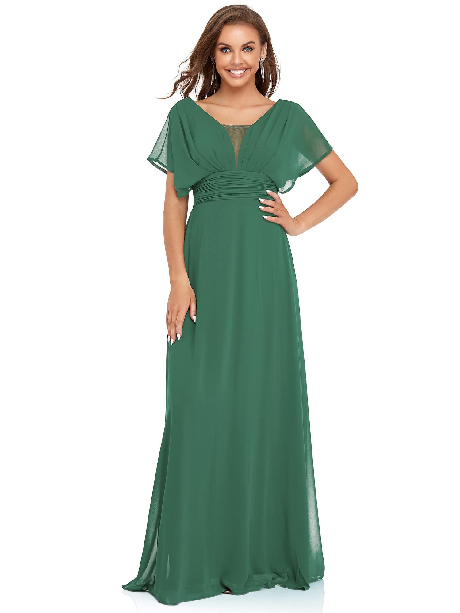 Ever-Pretty Women's Elegant V-Neck Formal Evening Dress 7851 - A-Line Floor Length Gown for Prom, Wedding Guest & Black Tie Events