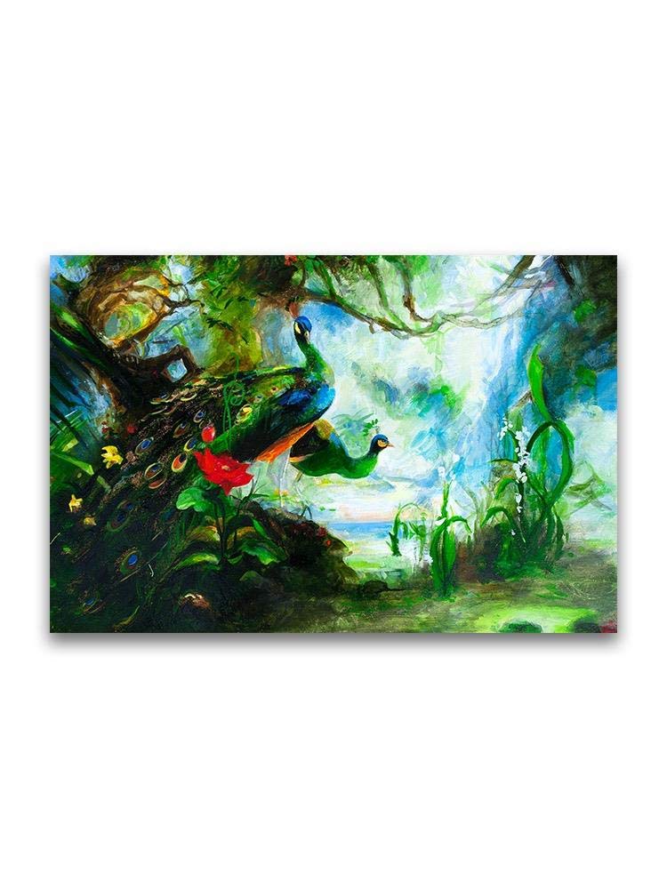 Exquisite Chinese Peacock Oil Painting Wall Art Decor - Handmade Canvas Print for Living Room, Bedroom & Office Decor