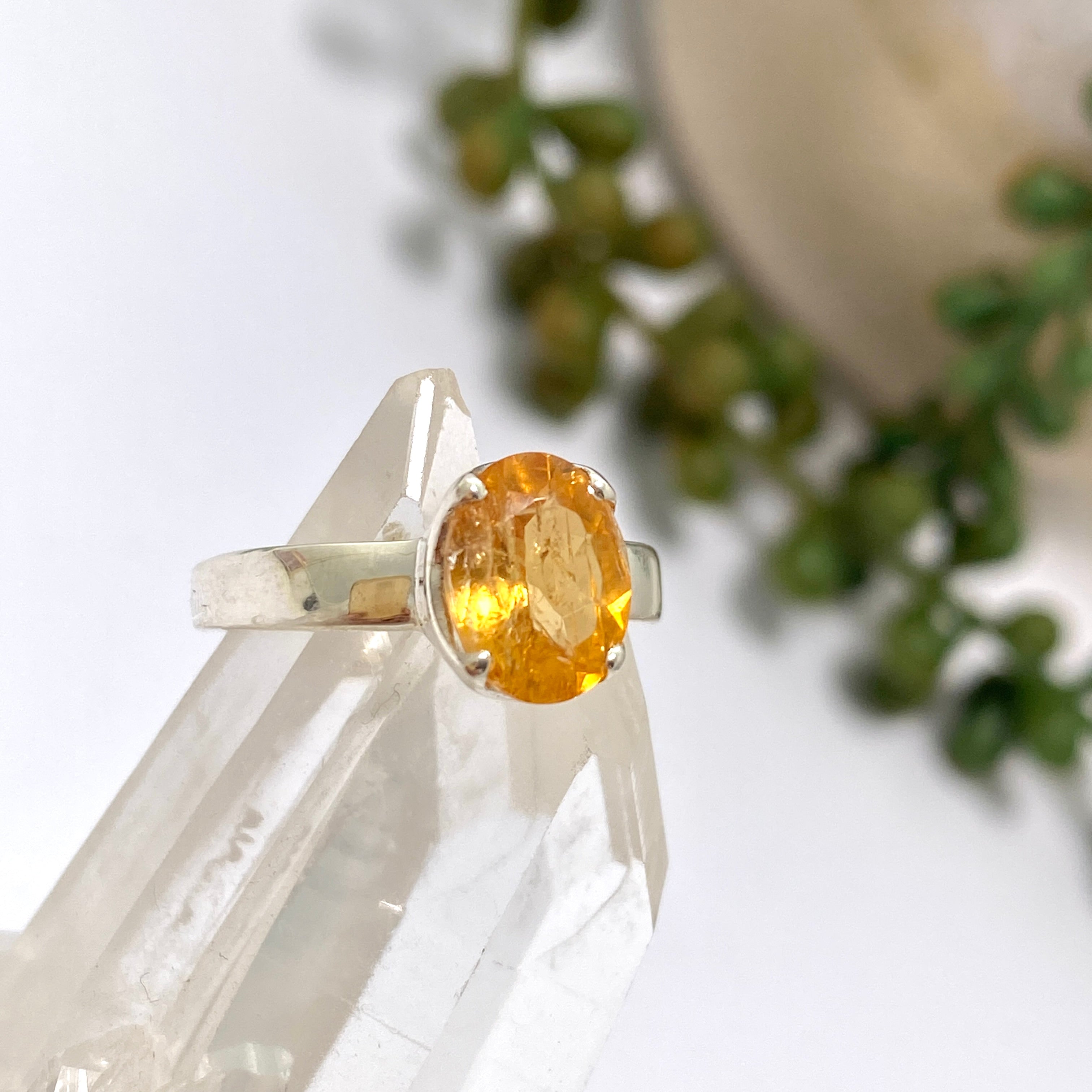 Imperial Topaz Oval Faceted Ring Size 6 - Genuine Natural Gemstone Jewelry for Women, Elegant Engagement & Wedding Gift (Perfect for Anniversaries, Birthdays & Special Occasions)