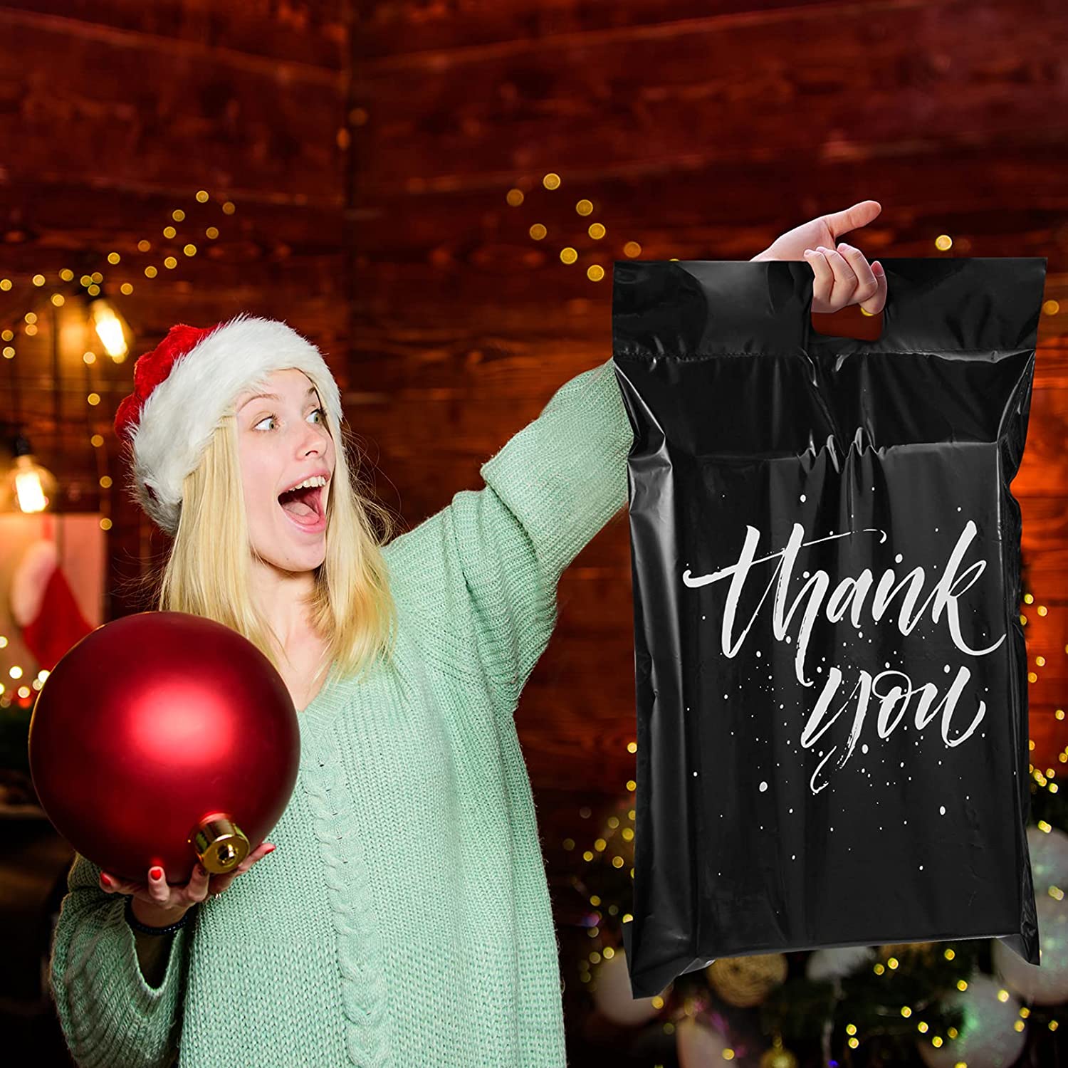 14.5x19 Inch Black Self-Sealing Poly Mailer with Handle - Waterproof Shipping Envelopes for Ecommerce, Clothing & Online Business | Perfect for Amazon FBA, eBay & Etsy Sellers