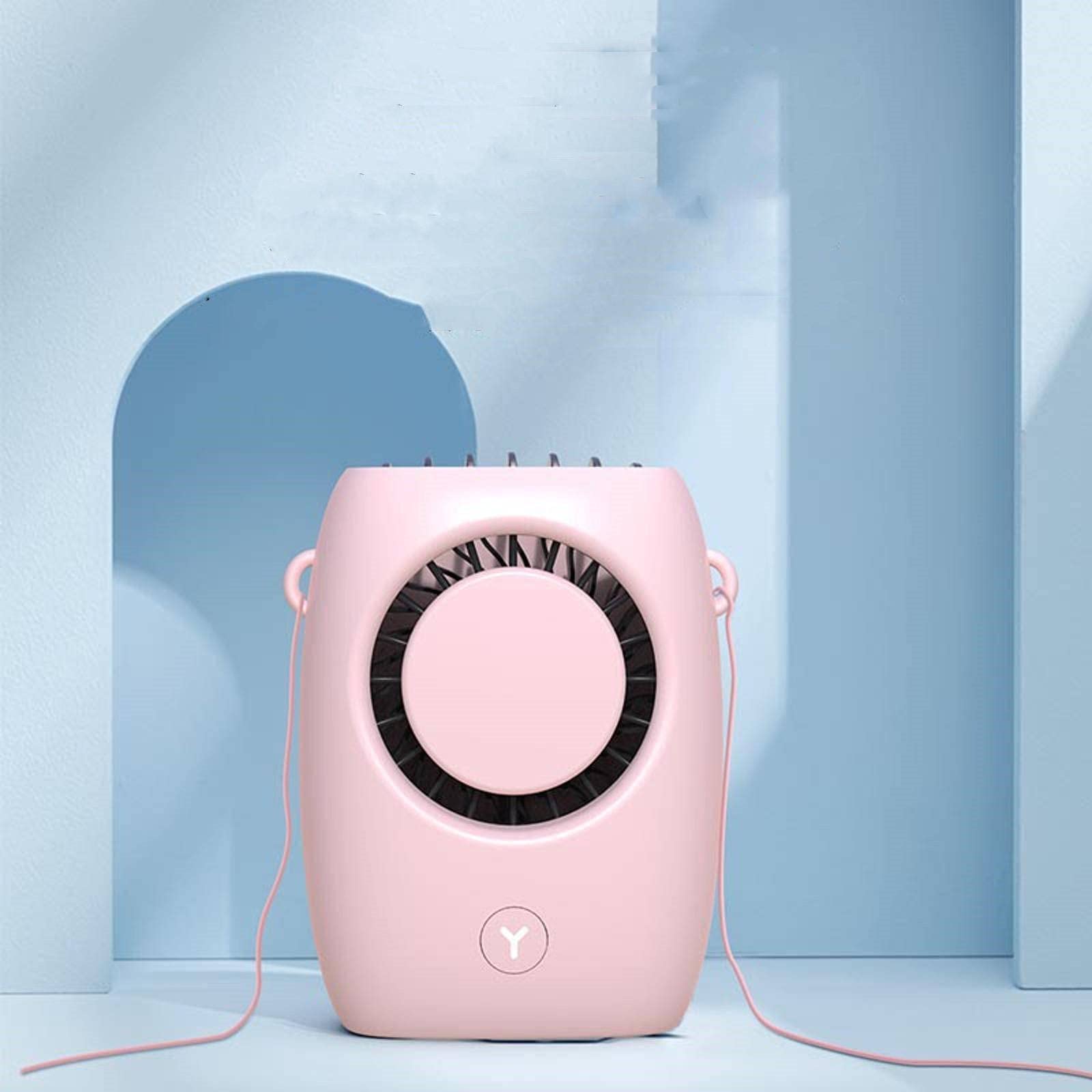 USB Rechargeable Hanging Neck Fan - Portable Mini Desk Fan with Strong Airflow for Office, Home, and Outdoor Use