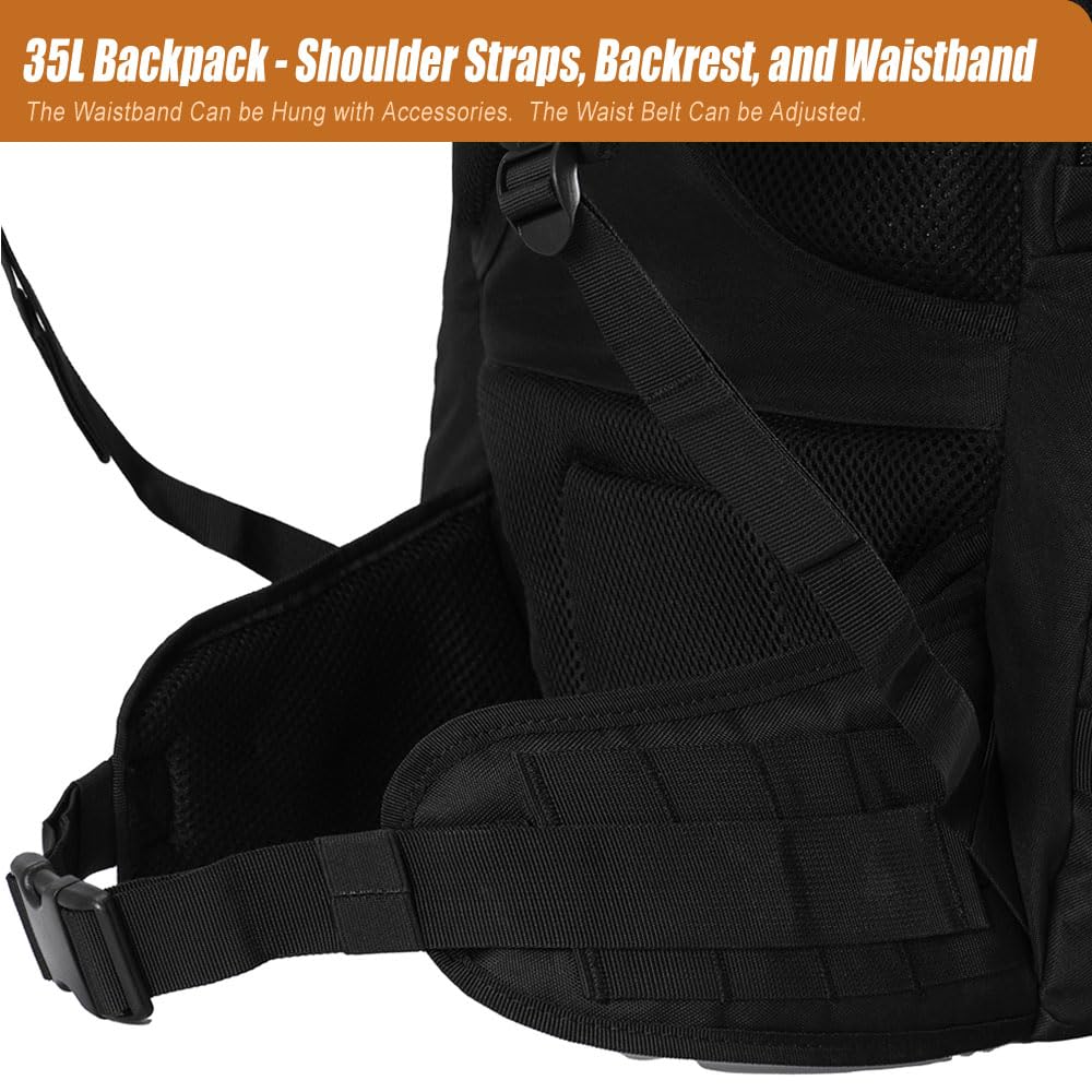 R.SASR Tactical Hiking Backpack - Military Molle Backpack for Outdoor Camping, Travel & Survival Gear | Durable Waterproof Daypack for Men & Women