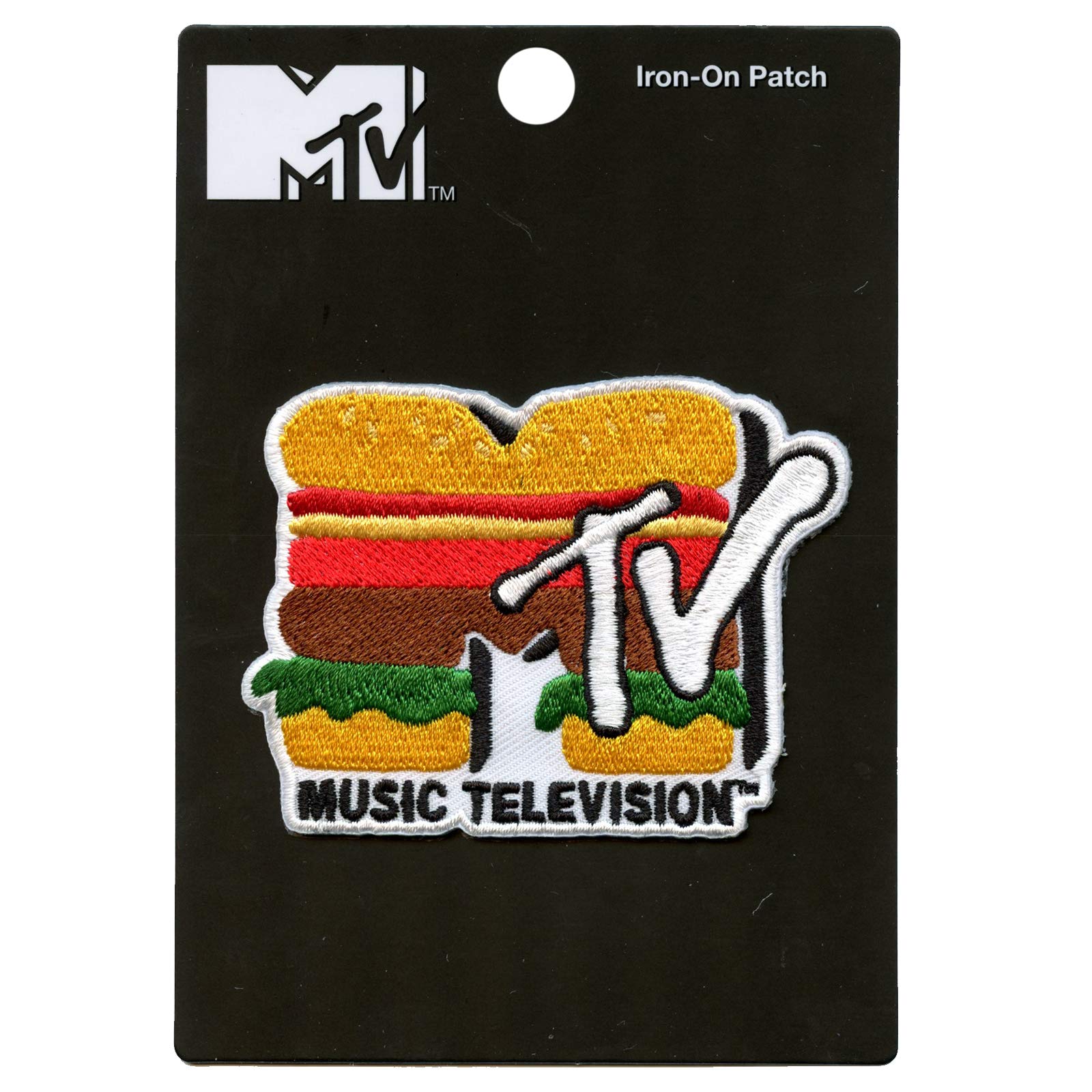 Official MTV Hamburger Logo Patch - Embroidered Iron-On Applique for TV Show Fans | Perfect for Jackets, Bags & DIY Crafts