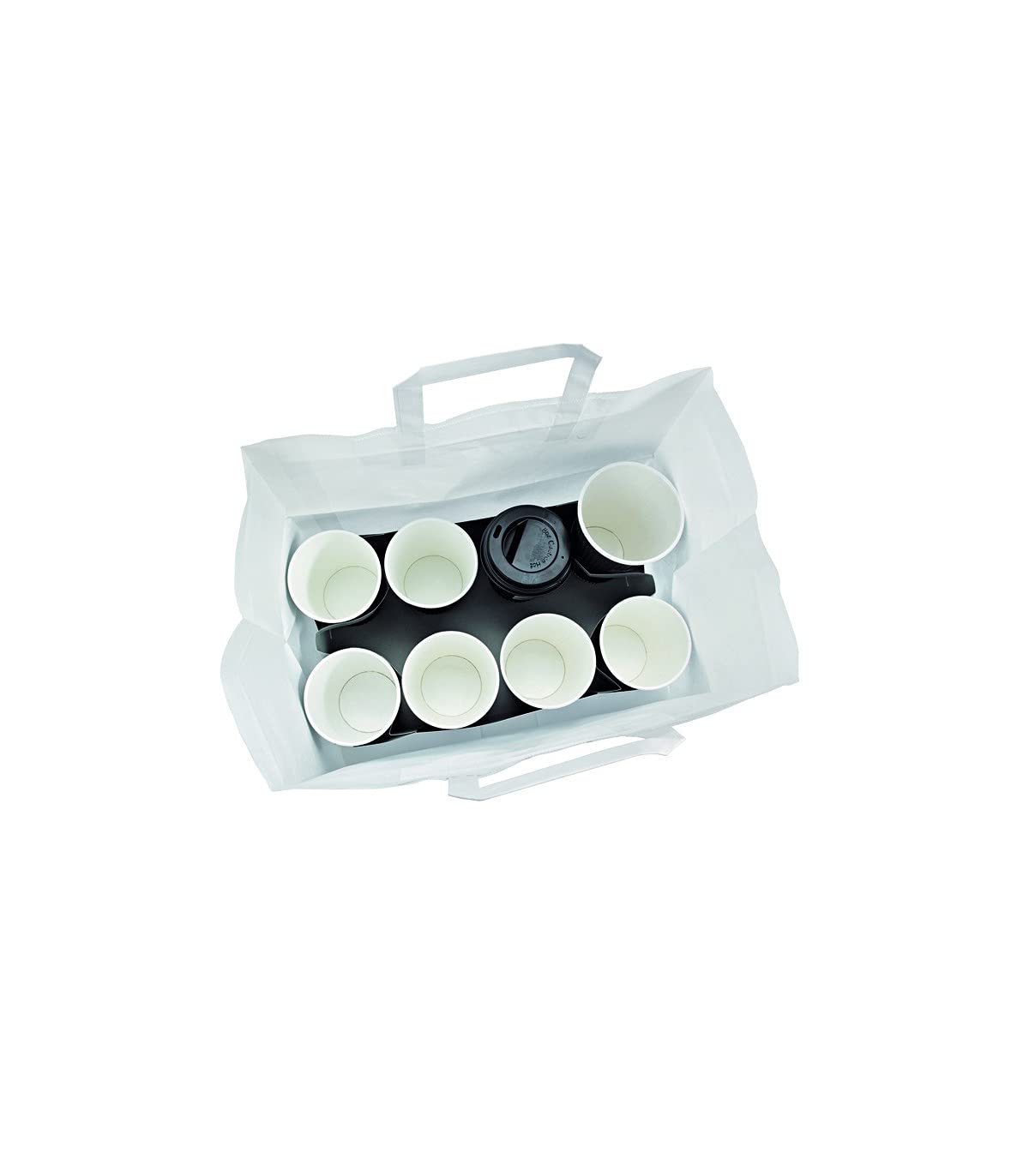 PACKNWOOD 210CABTR - 250 Pack White Paper Grocery Bags with Handles, 9.45