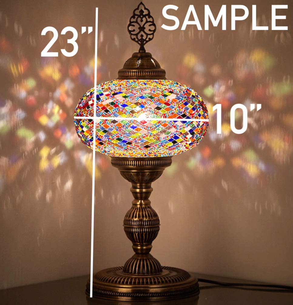 DEMMEX XXL Turkish Moroccan Mosaic Table Lamp - 10