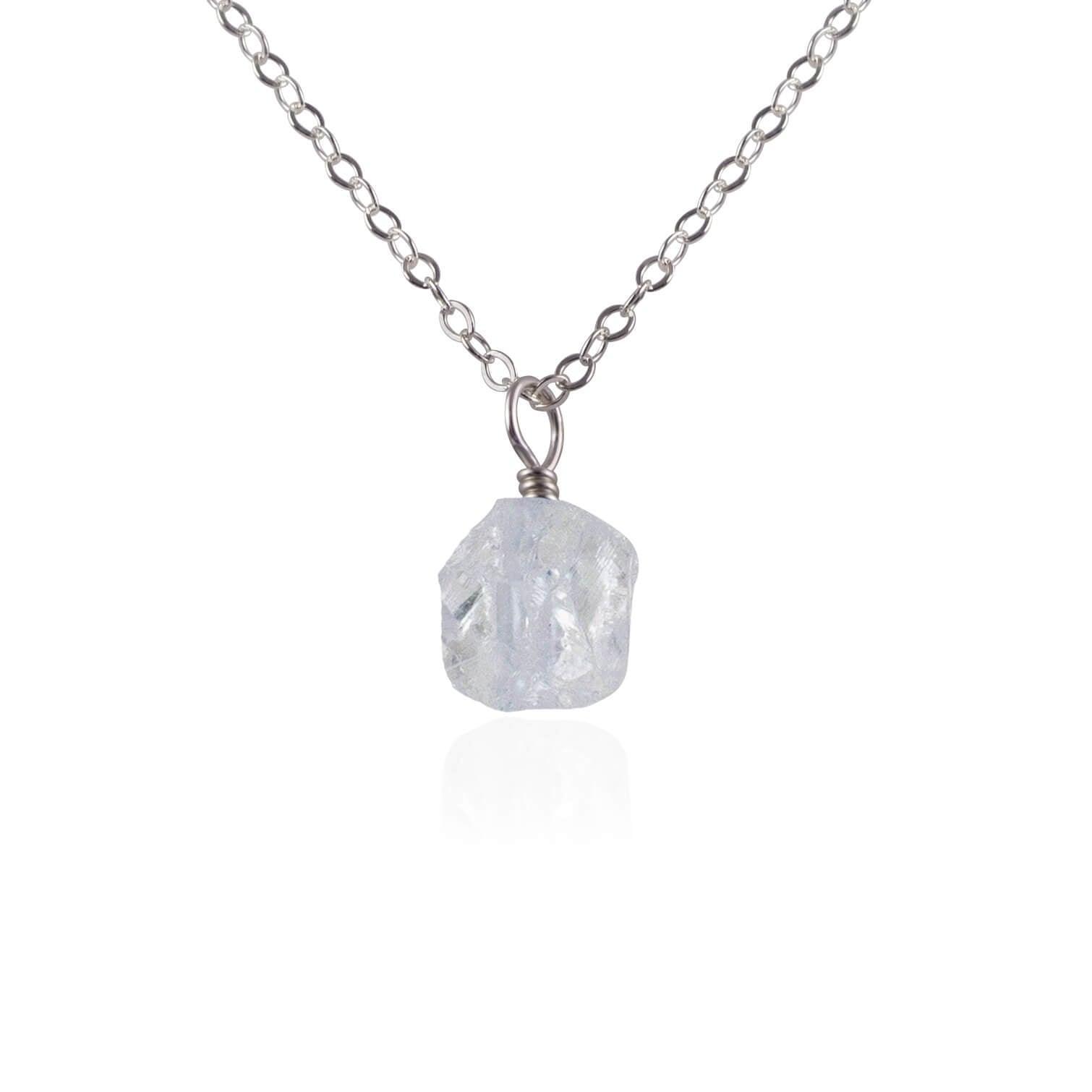 Natural Raw Crystal Quartz Pendant Necklace - Healing Stone Jewelry for Women, Men | Spiritual Protection, Energy Cleansing | Perfect for Meditation, Yoga & Everyday Wear