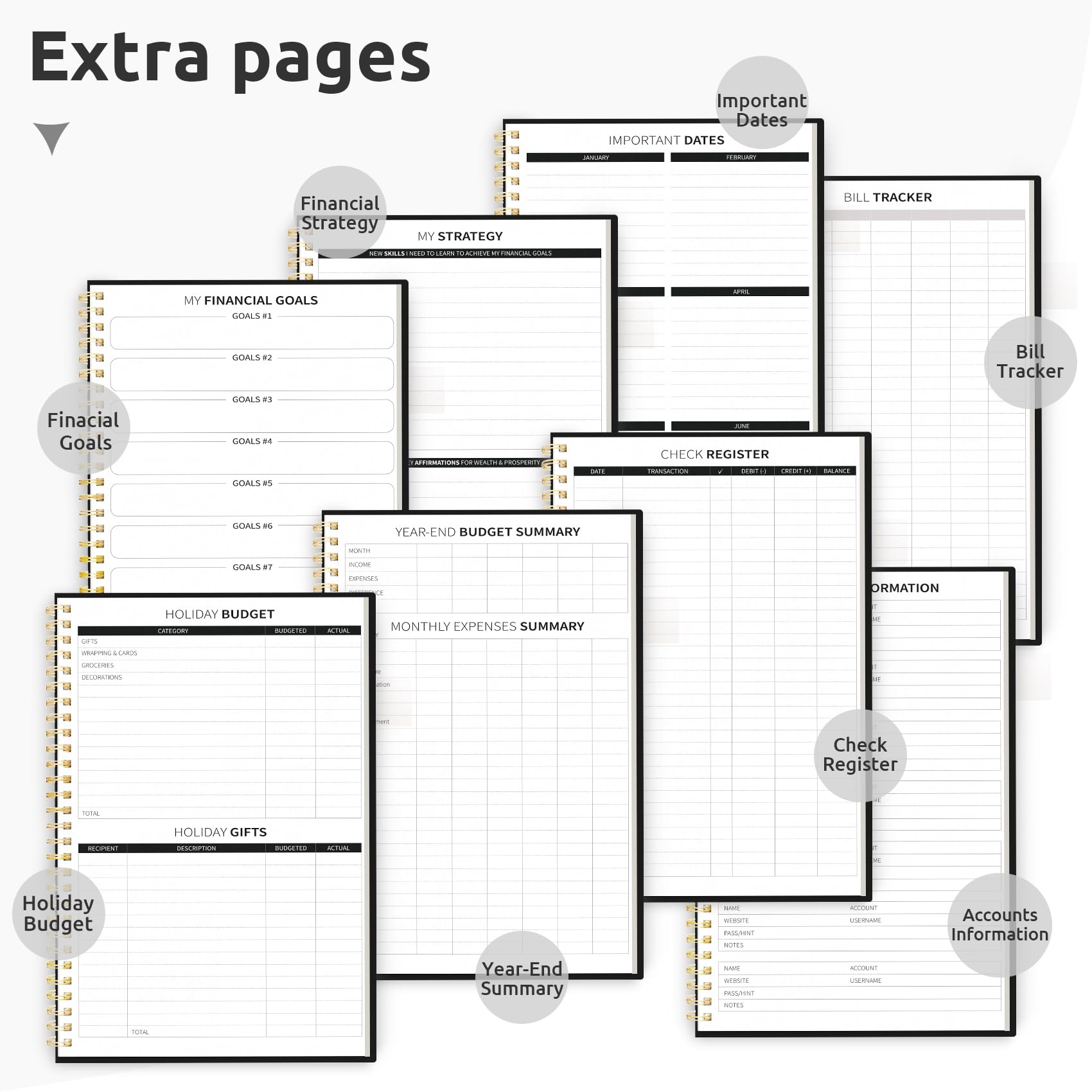 2024-2025 Monthly Budget Planner & Expense Tracker Notebook - Undated Finance Organizer with Bill Management for Money Control | Personal Accounting Book for Savings Goals & Financial Planning (Black)
