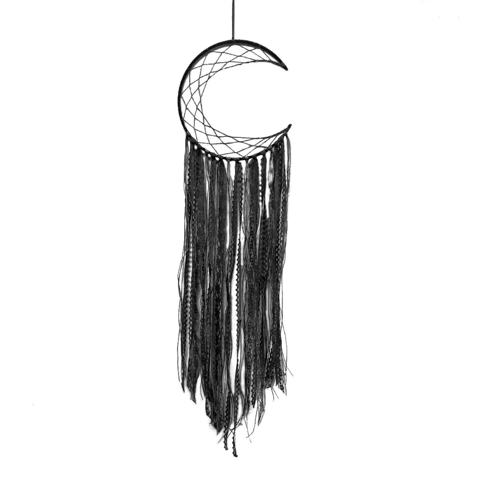 JIDOANCK Hollow Round Moon Shape Tassel Dream Catcher Wall Hanging - Boho Home Decor for Bedroom, Living Room, Nursery, Car & Office - Perfect for Meditation Spaces and Gift Giving