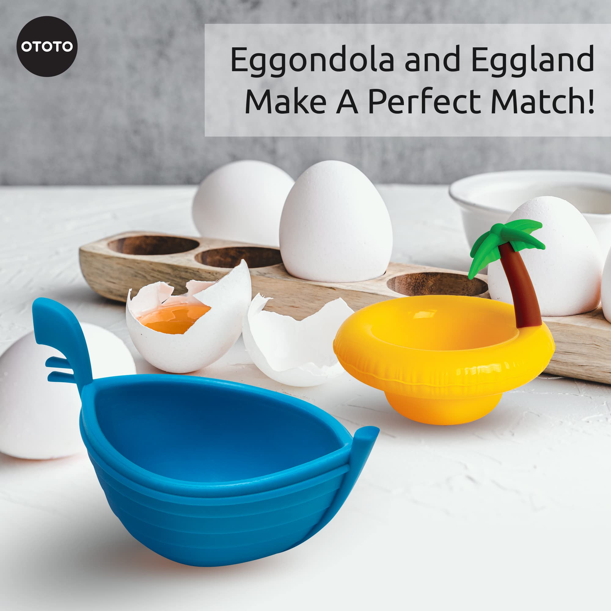 OTOTO New Eggondola Silicone Egg Poacher - Perfect Poached Egg Maker for Kitchen - Non-Stick Egg Cooker with Gondola Design - Ideal for Breakfast, Brunch & Healthy Cooking