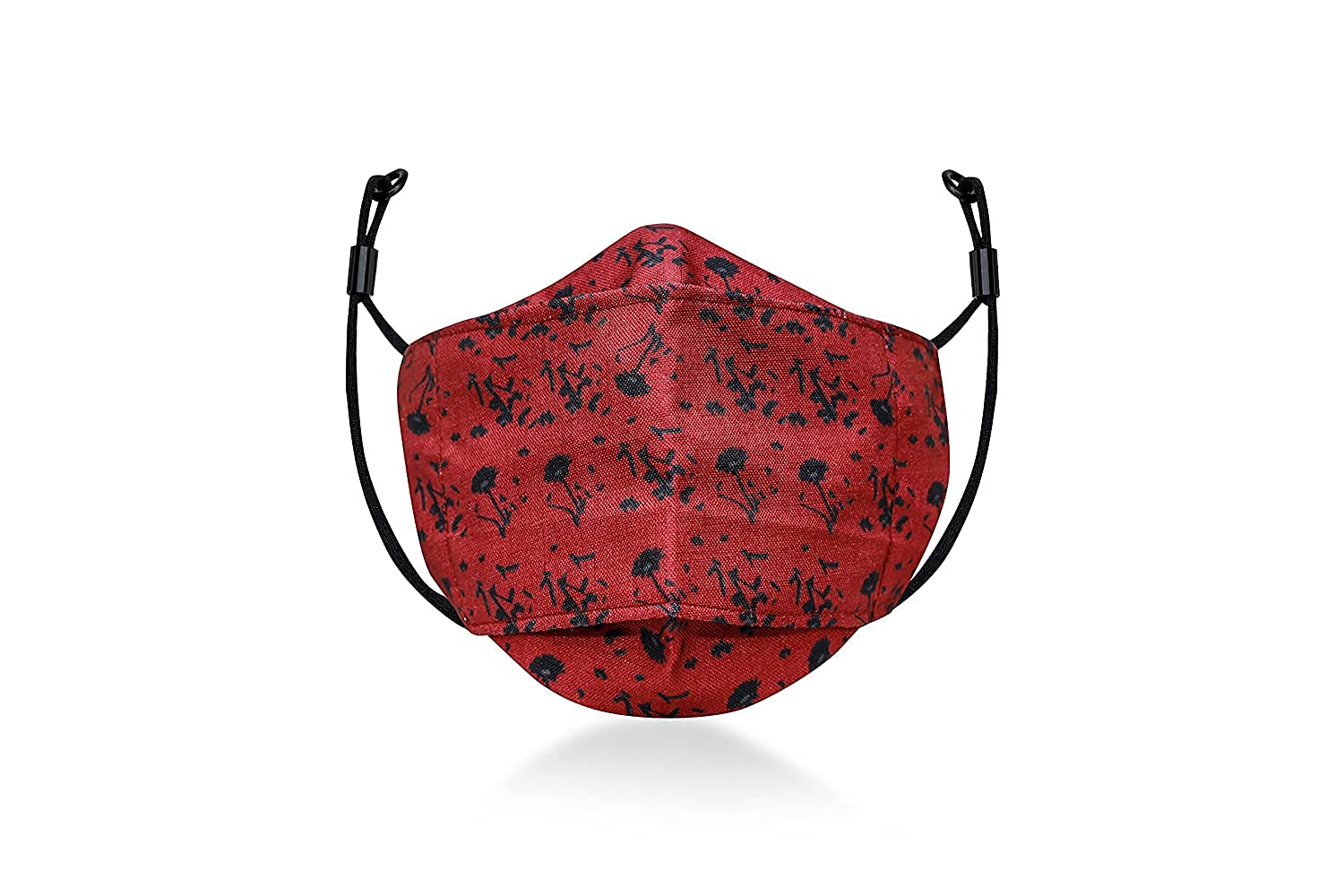 SQUICKLE 3D Printed Cotton Face Mask - Adjustable Ear Loops & Free Ear Saver Strap - Washable, Reusable & Breathable Protection for Men & Women (Pack of 6) - Perfect for Daily Use, Travel, Work & Outdoor Activities