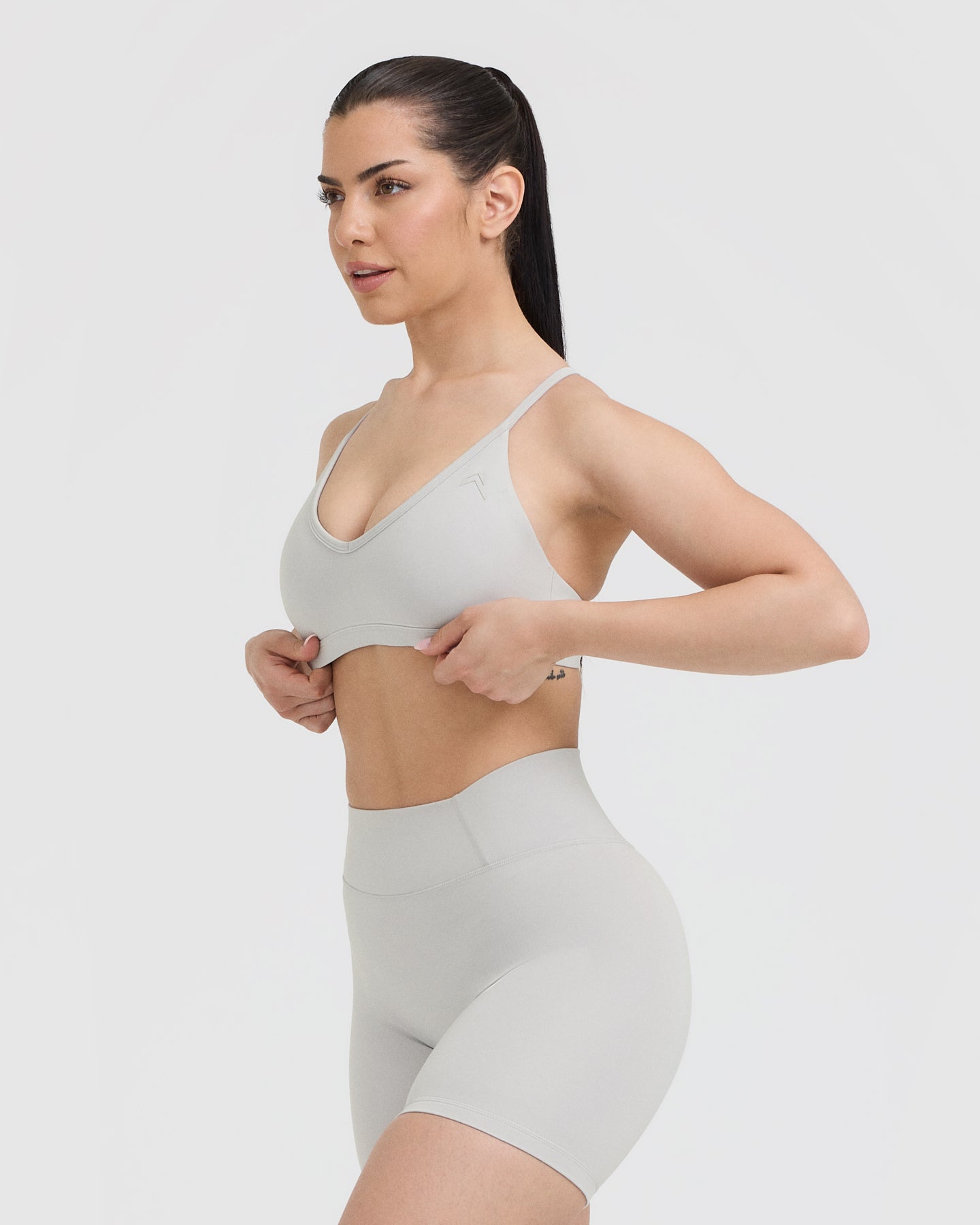Timeless Strappy Bralette - Light Grey Seamless Comfort Bra for Women | Perfect for Yoga, Lounge & Everyday Wear