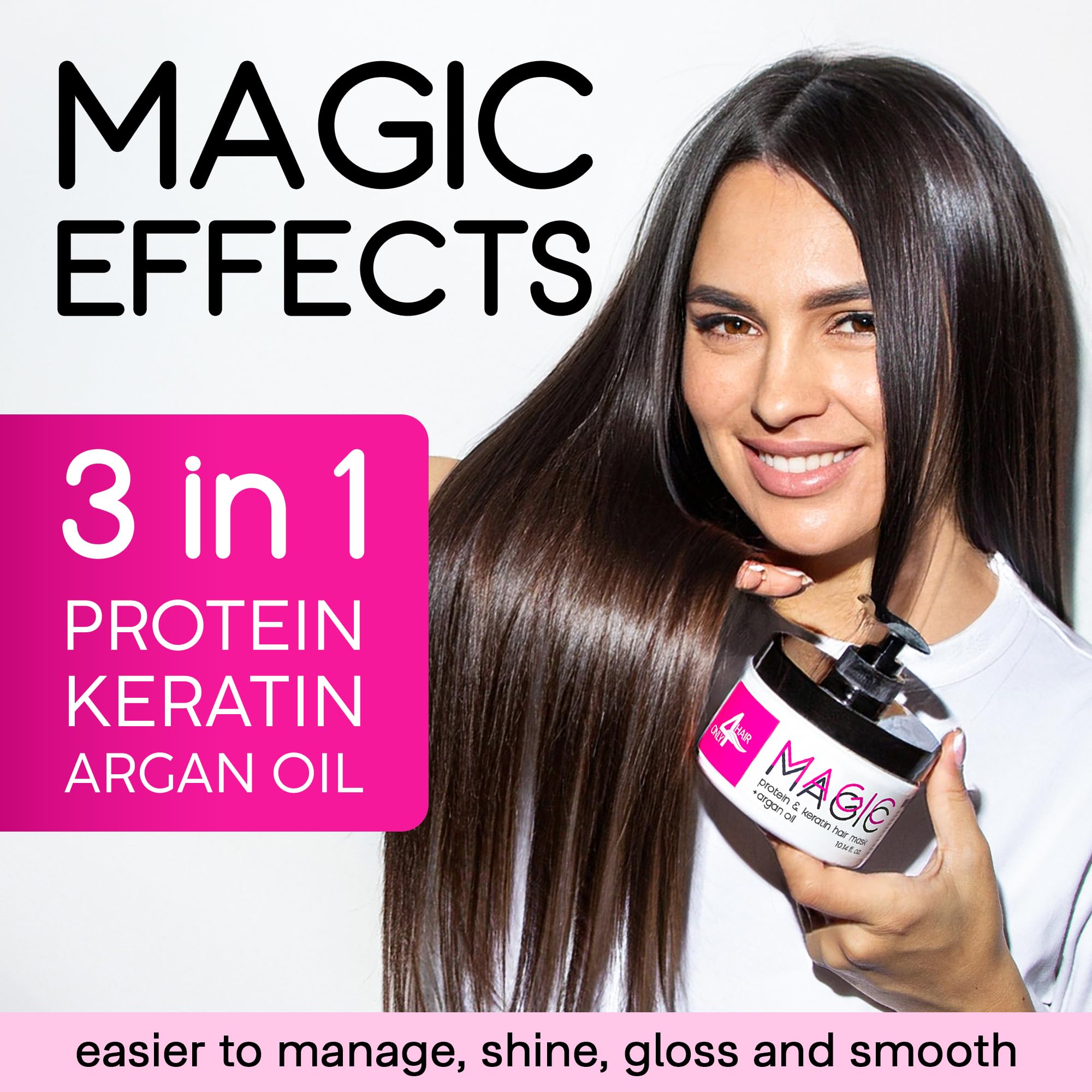 Keratin Hair Repair Mask with Argan Oil - Deep Conditioning Treatment for Dry, Damaged, Color-Treated & Bleached Hair - Fights Frizz & Split Ends - Perfect for Salon-Quality Hair Care at Home