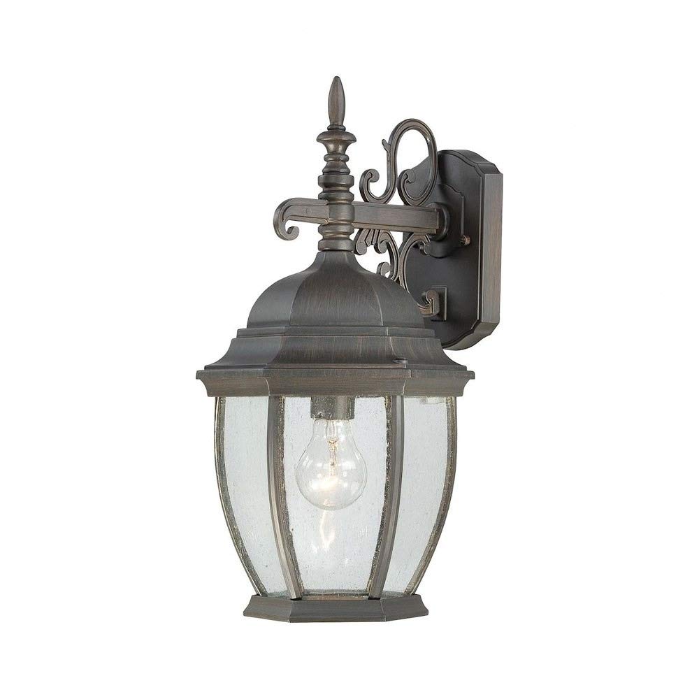 Bailey Street Traditional Bronze Outdoor Wall Lantern - Exposed Bulb Porch Light with Vintage Design - Perfect for Entryway, Garden & Patio Lighting - 2499-BEL-4228330
