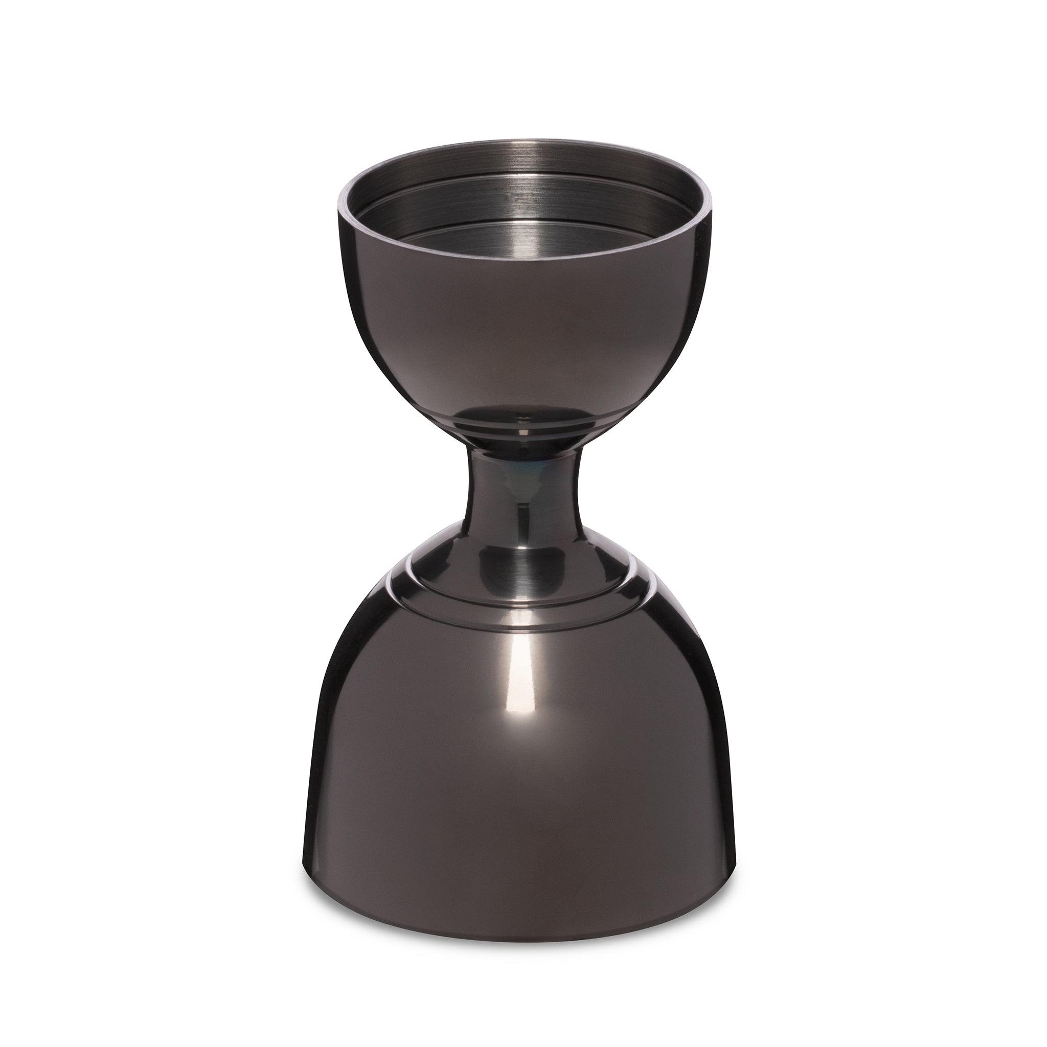 LEOPOLD® Jigger Cocktail Measure - Gunmetal Black & Banded Finish - 1oz & 2oz Dual-Sided Bar Tool for Professional Mixologists & Home Bartenders - Perfect for Crafting Martinis, Old Fashioneds & Cocktails