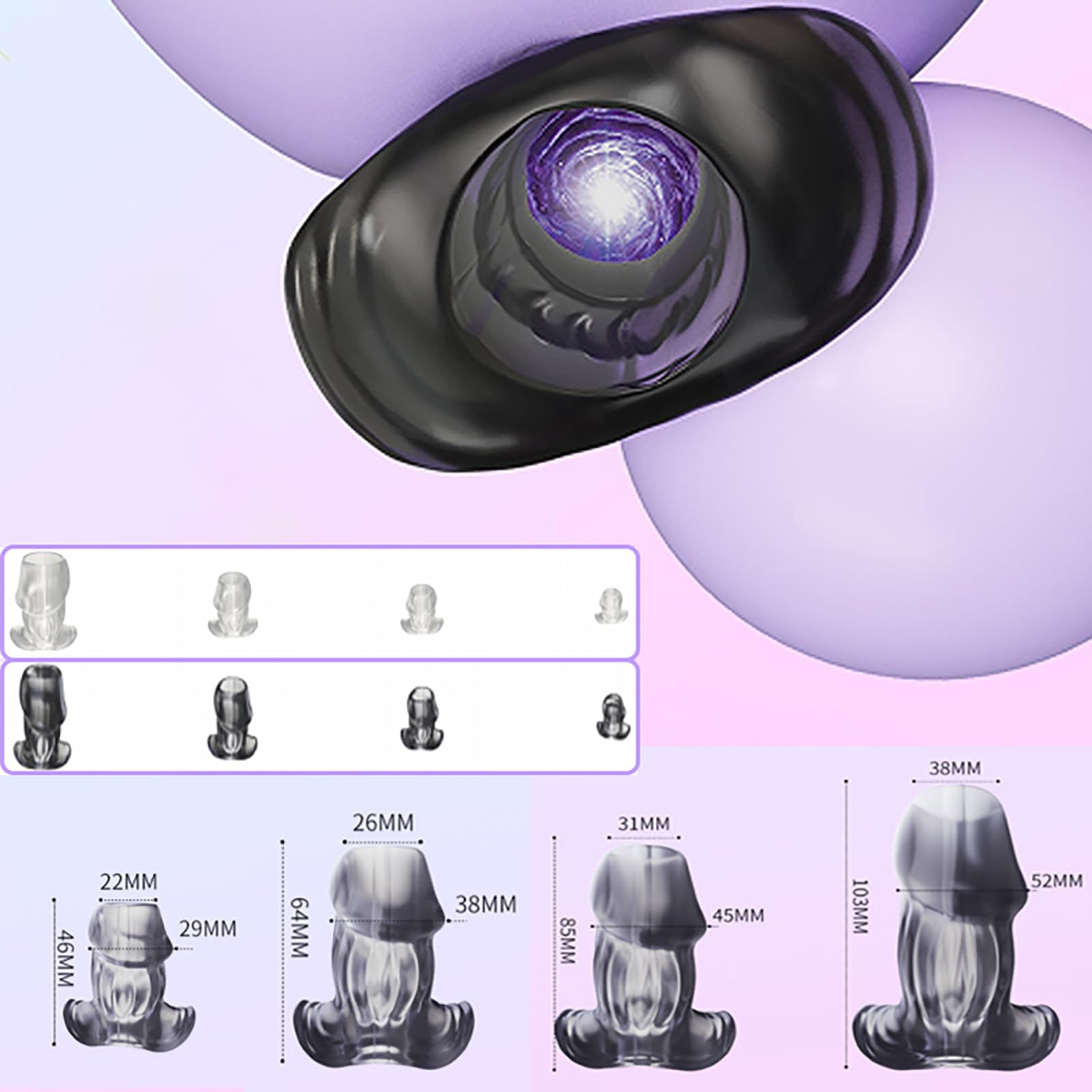 **4-Piece Hollow Anal Plug Set - S/M/L/XL Sizes, Transparent Tunnel Dilator for BDSM, Enema & Anal Training | Beginner & Advanced Users | Perfect for Sensual Play & Relaxation**