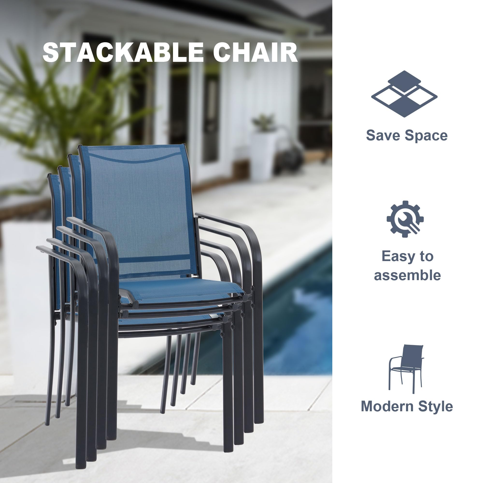 VICLLAX 5-Piece Outdoor Dining Set for 4 - 38