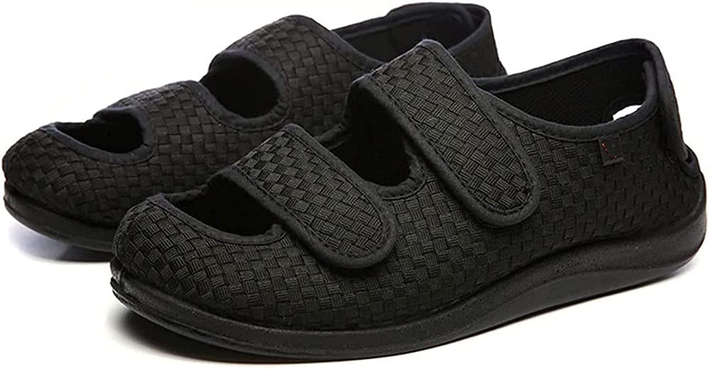 Men's Diabetic Recovery Shoes for Swollen Feet - Orthopedic Wide Slippers with Adjustable Strap for Arthritis & Edema Relief - Comfortable Footwear for Elderly Men (Size 48) - Ideal for Home, Hospital & Daily Wear