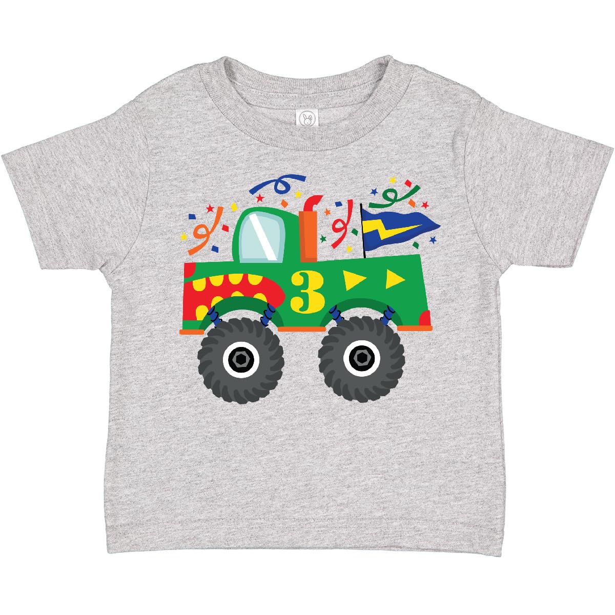 Inktastic 3rd Birthday Monster Truck Toddler T-Shirt - Cute Boys' Graphic Tee for Birthday Party, Playdate & Casual Wear
