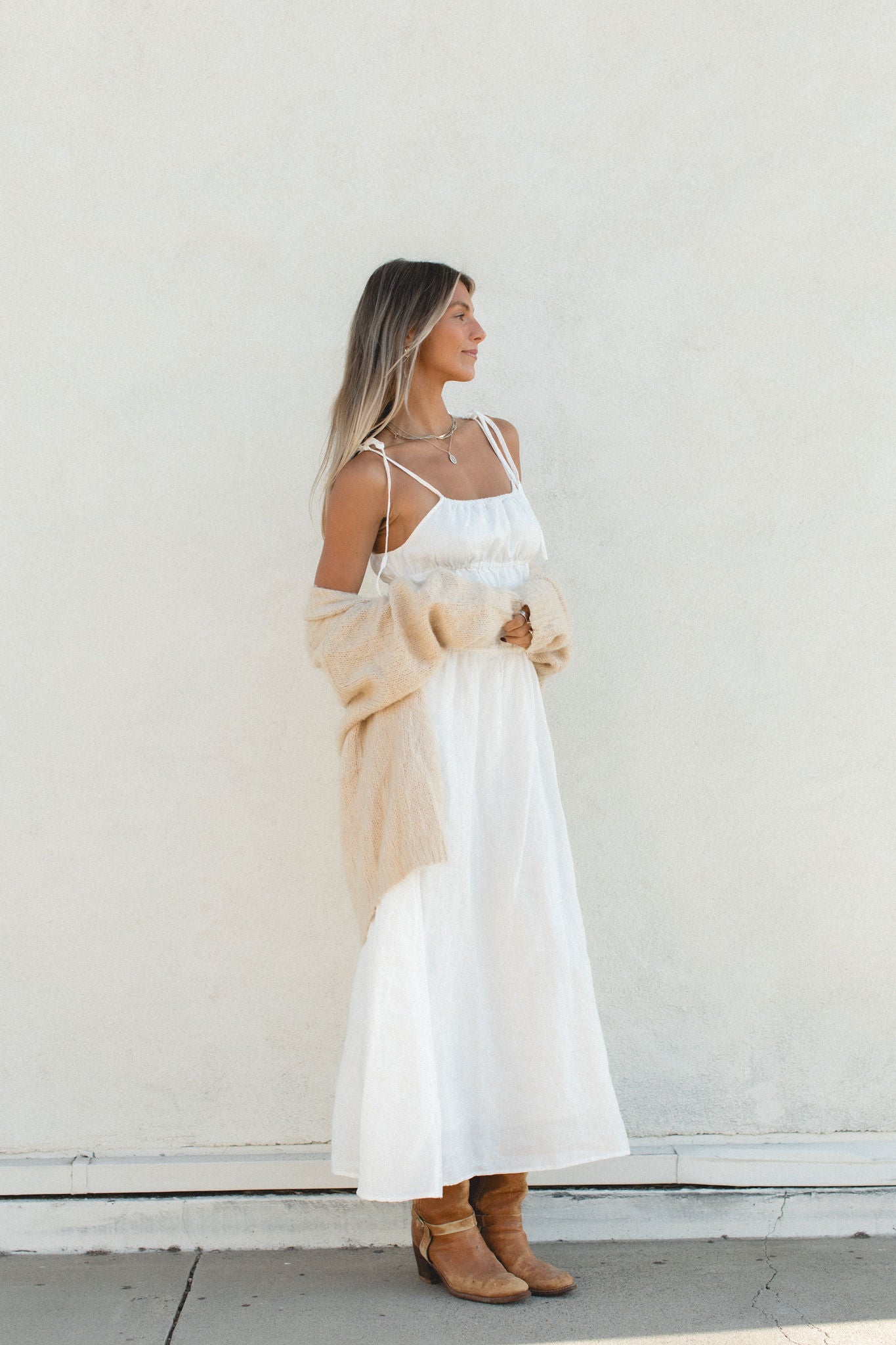 Harvest Linen Maxi Dress for Women - Flowy Bohemian Summer Beach Dress with Pockets | Perfect for Vacations, Weddings & Casual Outings