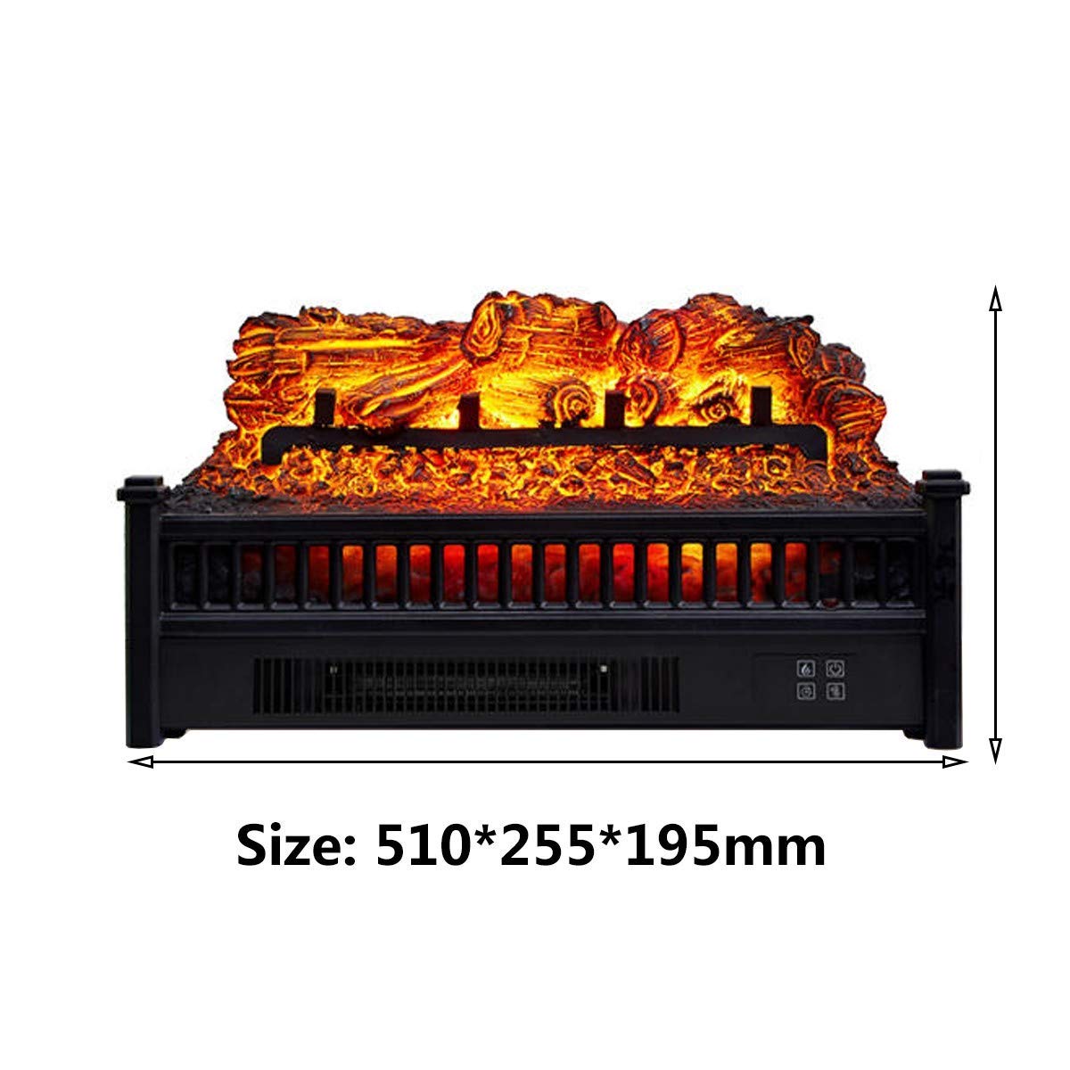 Electric Fireplace Heater with Remote Control & Mantel Surround - Freestanding Stove for Living Room, Bedroom & Office - Realistic Flame Effect & Adjustable Heat Settings