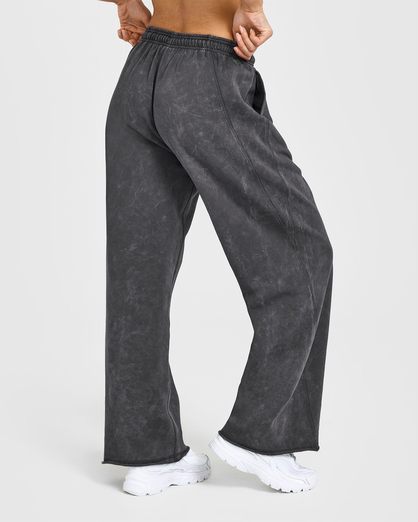 Raw Lounge Wide Leg Joggers for Women - Soft Comfortable High Waisted Loose Fit Jogger Pants | Perfect for Yoga, Lounging & Casual Wear | Coal Color
