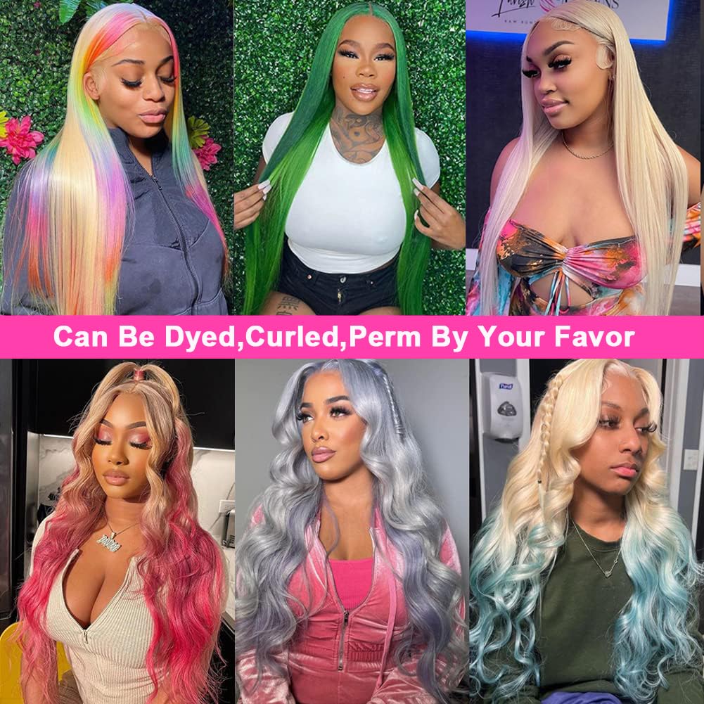 250% Density HD 613 Lace Front Wig Human Hair - 13x4 Straight Blonde Brazilian Virgin Hair Lace Front Wigs for Black Women (24 Inch, Pre-Plucked) | Perfect for Daily Wear, Cosplay & Special Occasions