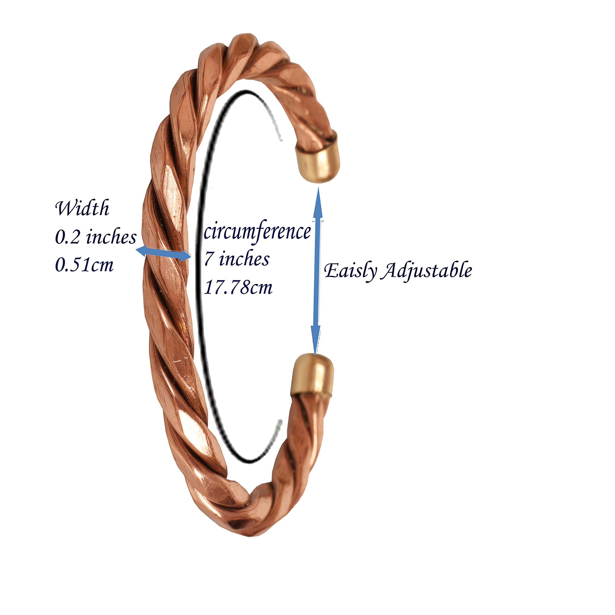 Touchstone Tibetan Style Copper Bracelet - Hand Forged Solid High Gauge Copper Cuff Jewelry for Women & Men - Multiple Design Options - Perfect for Yoga, Meditation & Spiritual Healing