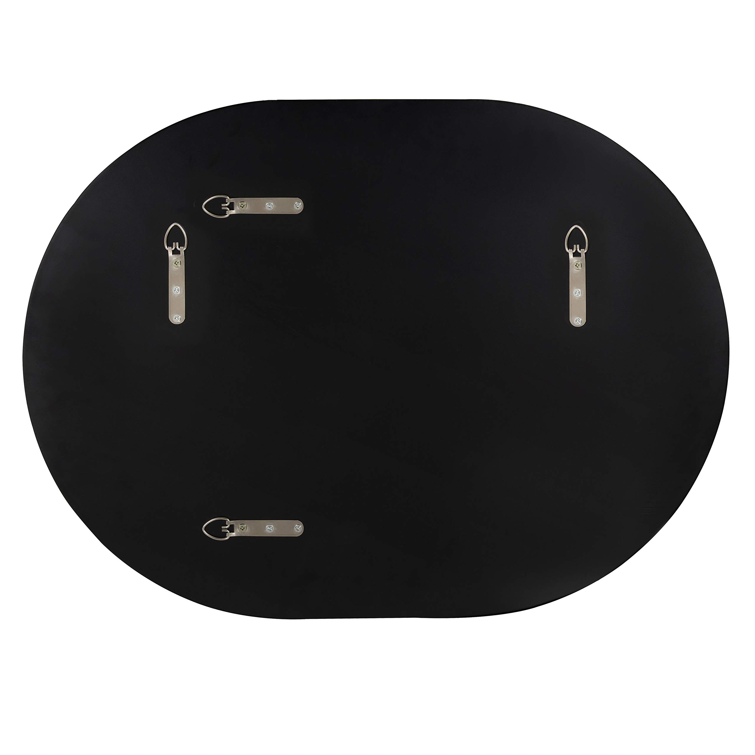 Kate and Laurel Caskill Modern Oval Mirror - 18x24 Inch Black Capsule-Shaped Wall Mirror for Entryway, Living Room, Bathroom Decor - Perfect for Home, Office & Vanity Makeup Area