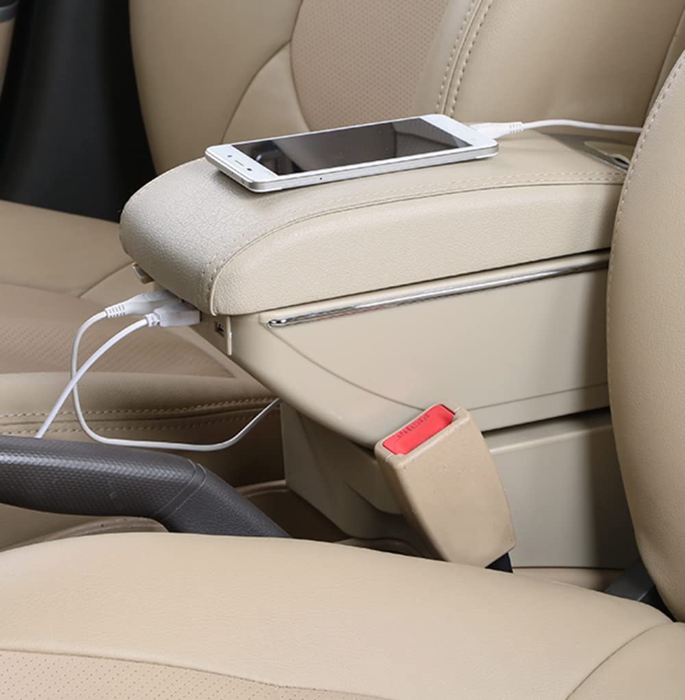 7 USB Car Armrest for Honda Fit/Jazz 2009-2013 - Center Console Organizer for Road Trips