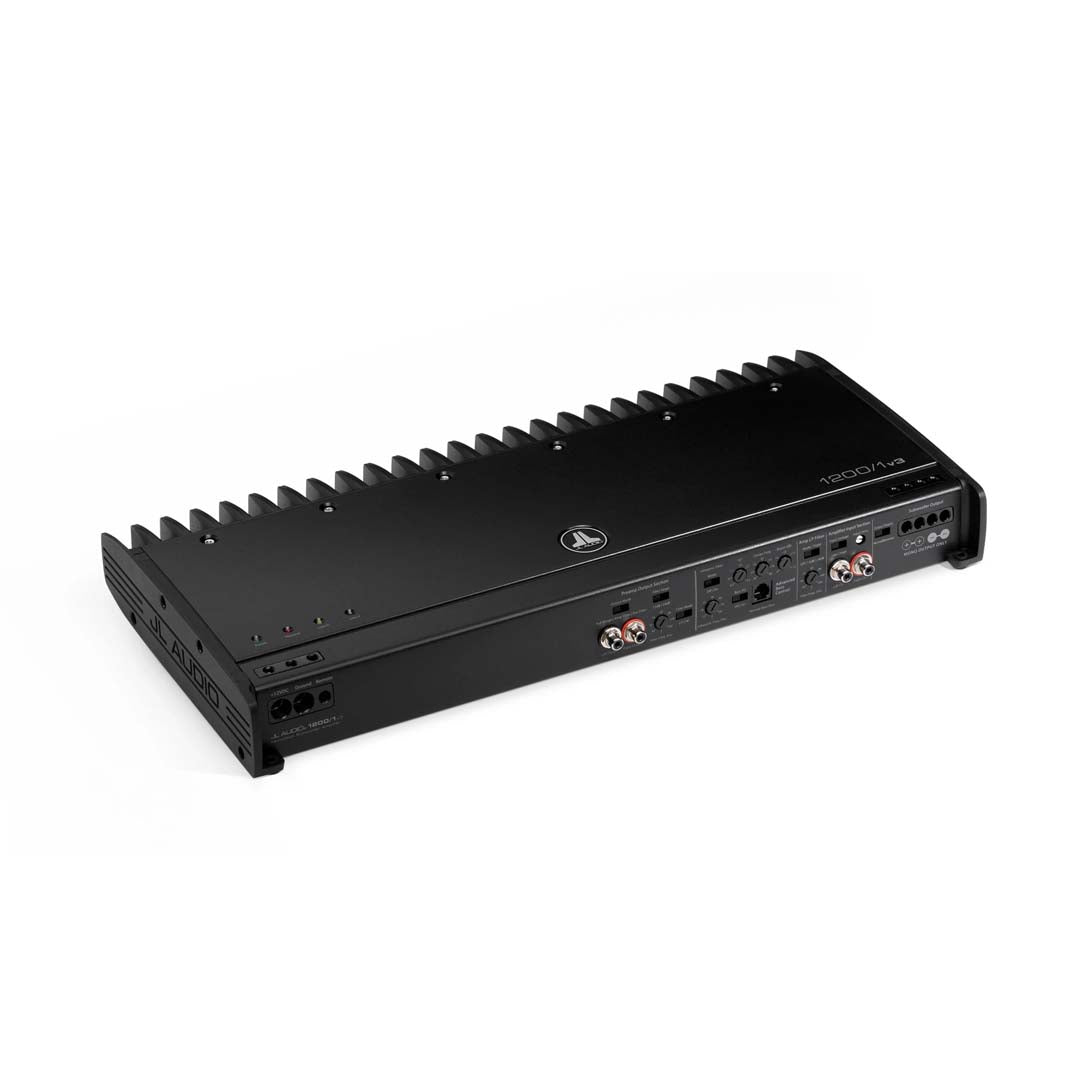 JL Audio 1200/1v3 Slash Series Class D Mono Car Amplifier - 1200W RMS Power for Deep Bass - Perfect for Car Audio Systems & Subwoofers