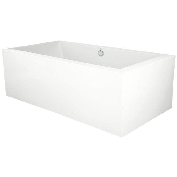 Chagall Freestanding Acrylic Air Tub - 66 x 32 x 24 Inch White Rectangle Bathtub | Modern Designer Collection for Luxury Bathroom & Spa Relaxation