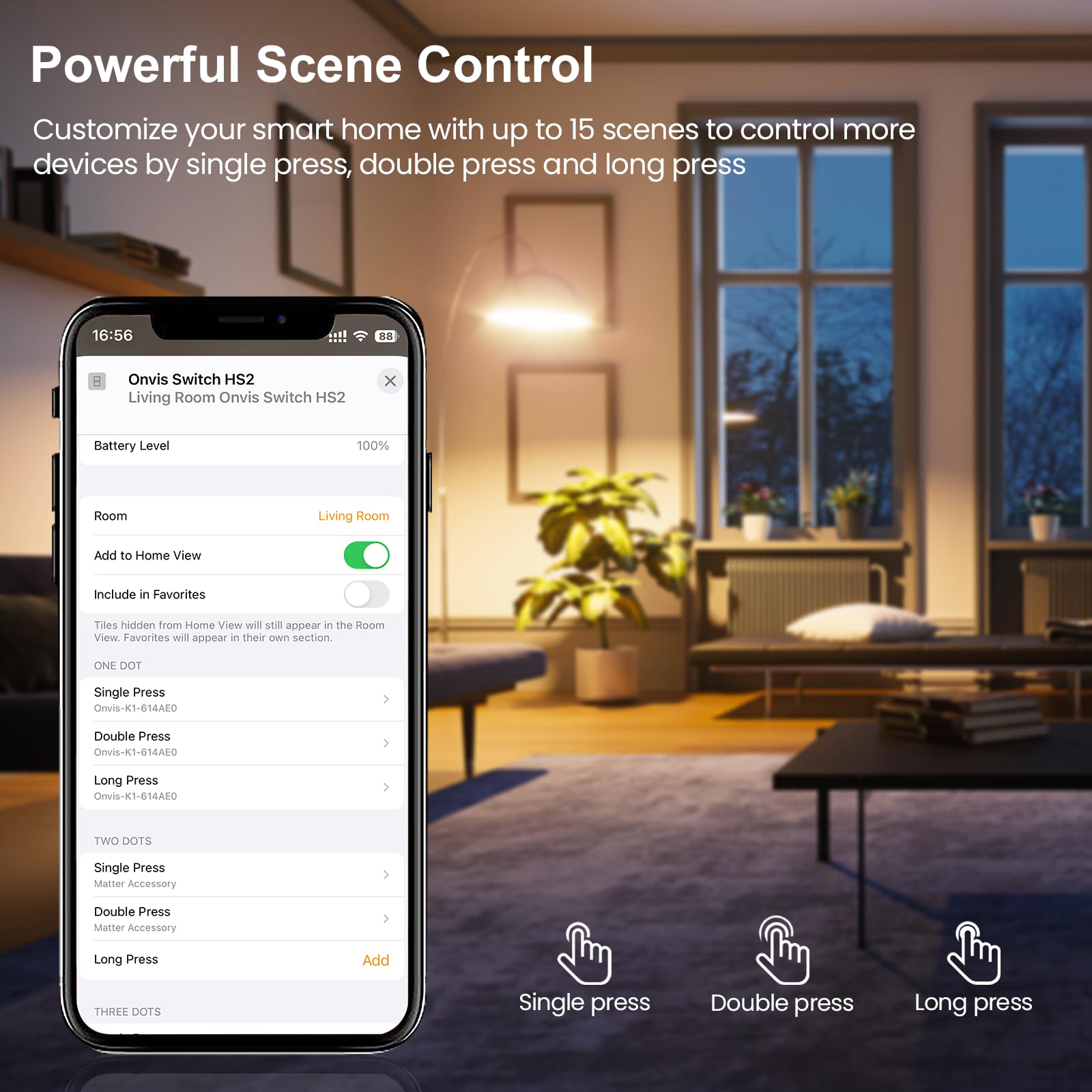 5-Key Smart Button Switch - Apple HomeKit Compatible Scene Controller for Smart Home Automation (iOS 17.4+) | Control Lights, Appliances & Create Custom Scenes | Perfect for Living Room, Bedroom & Office Setup