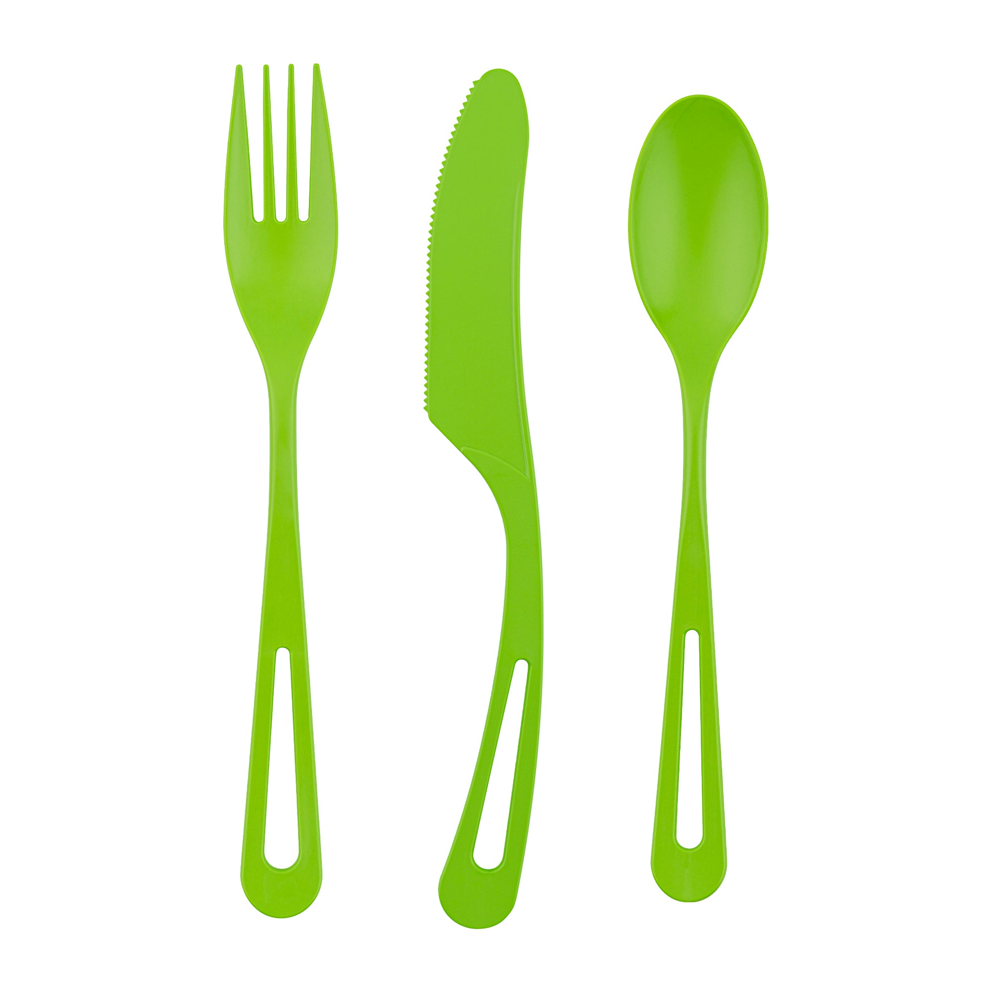Eco-Friendly Green CPLA Plastic Cutlery Set - 100-Piece Compostable Cutlery with Heat-Resistant Wrapper (7.5
