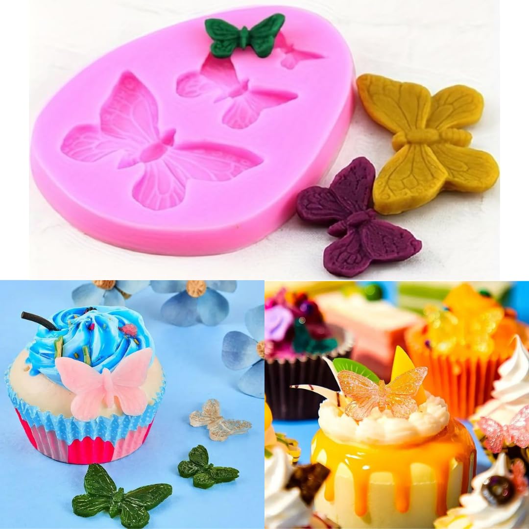 Skytail Butterfly Silicone Mold for Fondant, Chocolate, Candy, Cake Decorating, Jelly, Gummy, Cupcake Topper, Ice Cube, Sugarpaste, Polymer Clay, Resin Art & Jewelry - Perfect for Baking, DIY Crafts & Kitchen Decor
