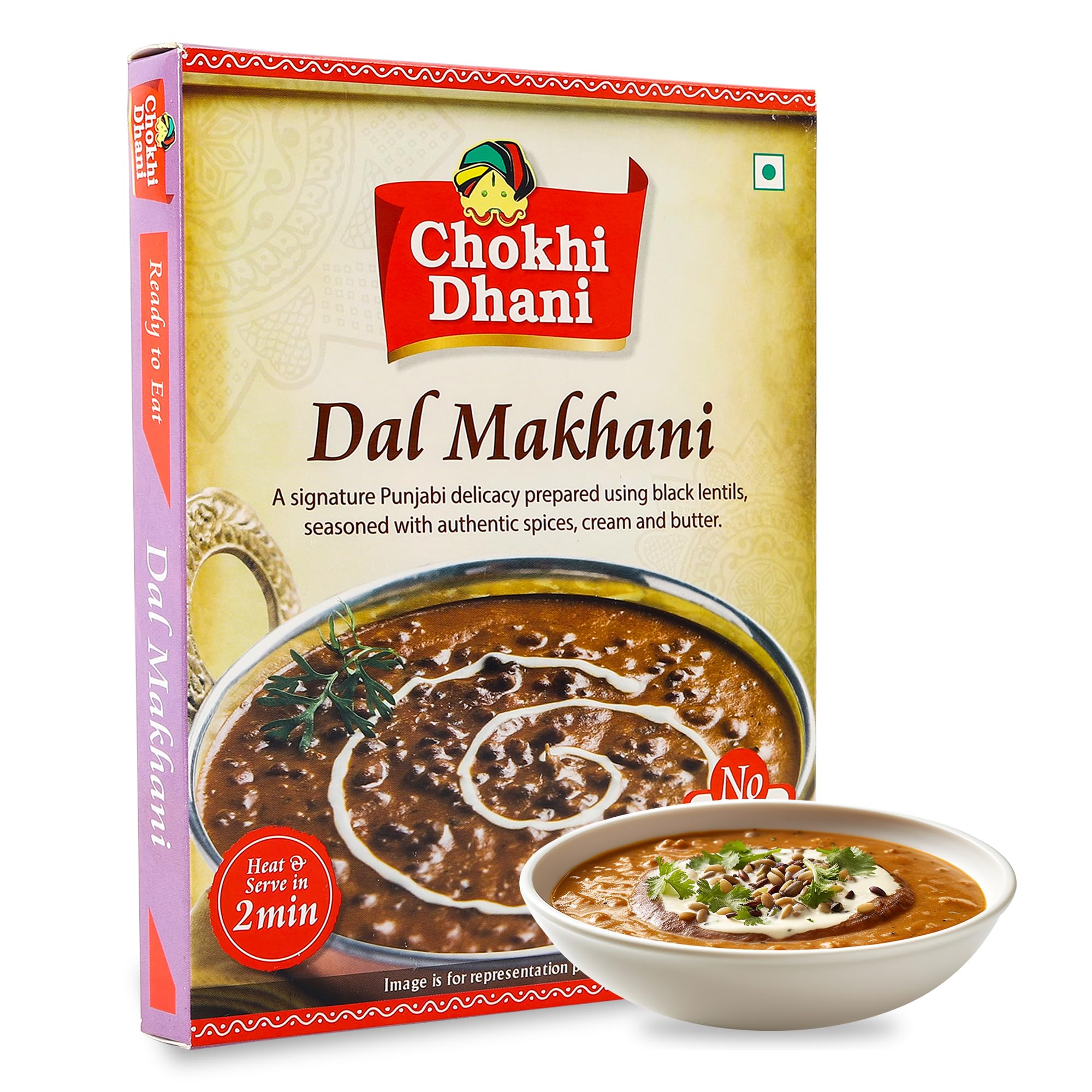 Chokhi Dhani Dal Makhani Instant Ready-to-Eat Meal - 300g Pack | Authentic Indian Lentil Curry | Microwave & Stove Top Ready in 2 Minutes | Perfect for Quick Lunches, Office Meals & Busy Weeknights