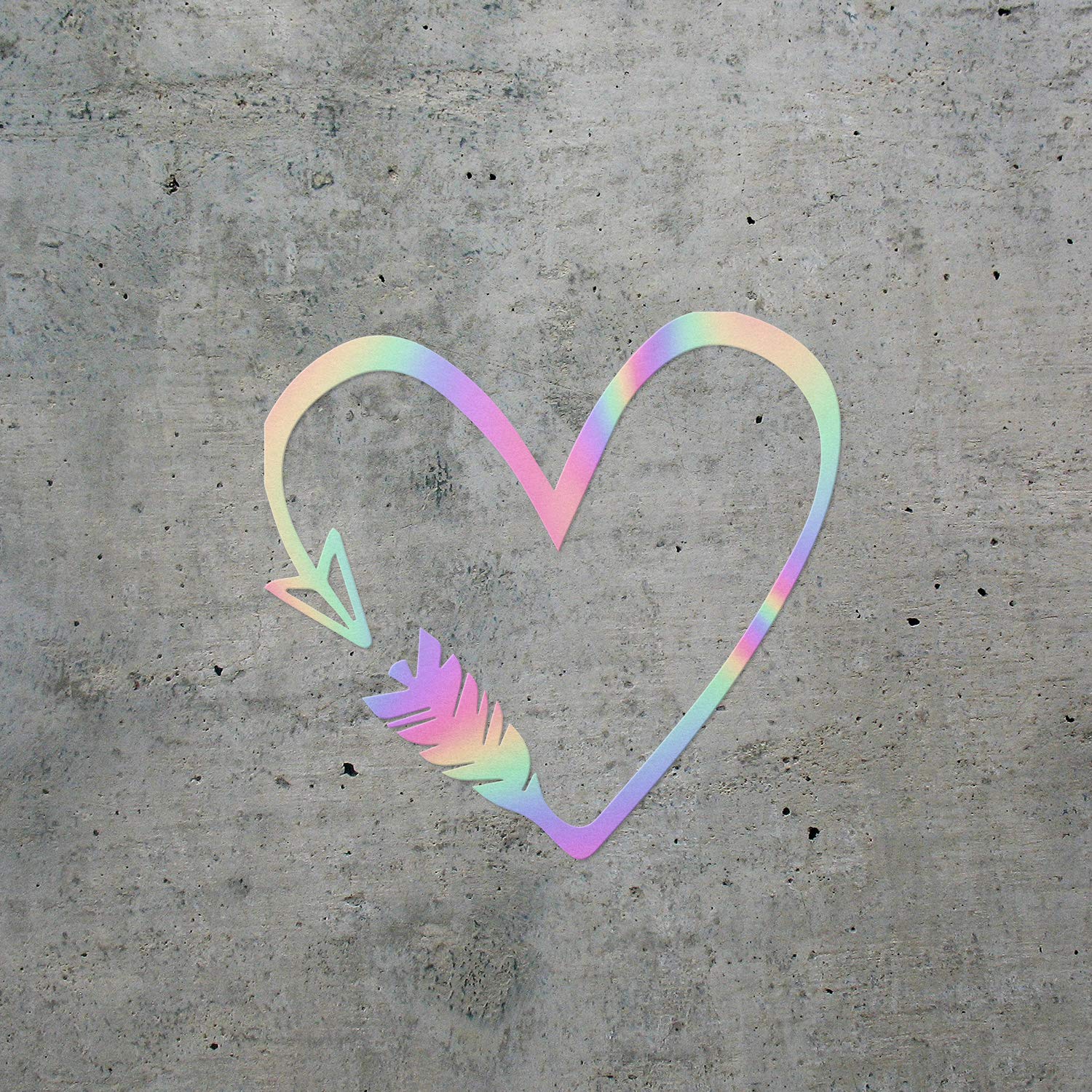 ANGLEDEST Heart Arrow Holographic Vinyl Decals (2-Pack) - Waterproof Stickers for Laptop, Phone, Helmet, Car Window, Mug & Wall Decor | Perfect for DIY Crafts, Gift Wrapping & Personalizing Accessories