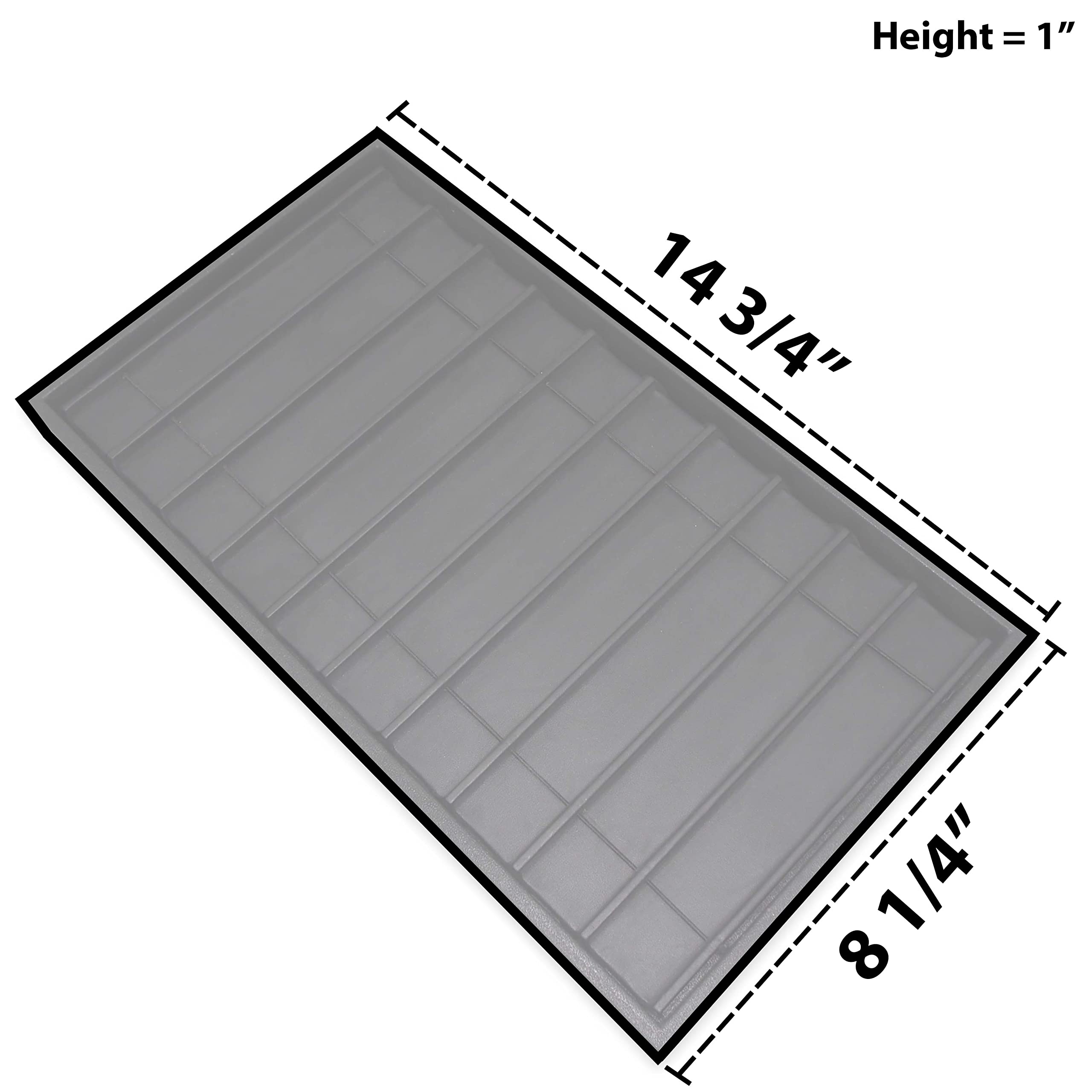 10-Section Black Leatherette Sorting Tray with Free-Standing Plastic Display Tray - 14.75