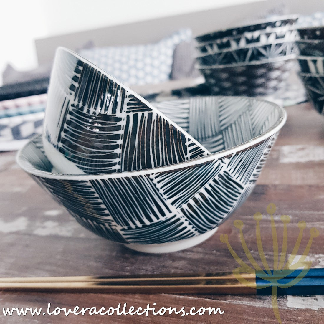 Awasaka Black & White Modern Checkered Dinnerware Set - 12-Piece Ceramic Plates & Bowls for Dining - Perfect for Restaurants, Weddings & Home Decor (60% Off Limited Time Sale)